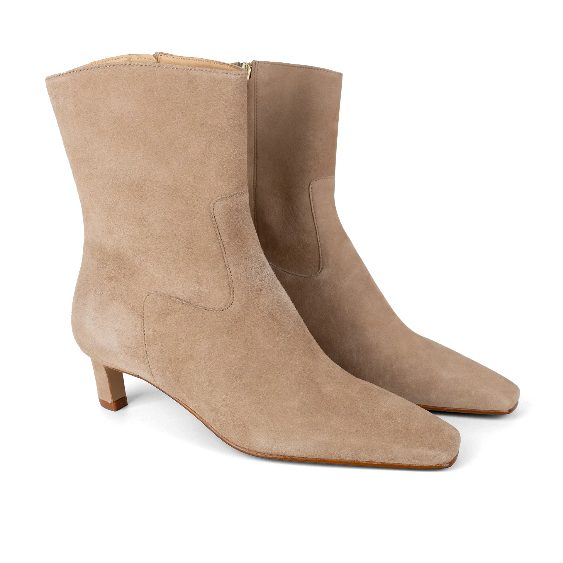 Nash Suede Beige Leather Ankle Boots