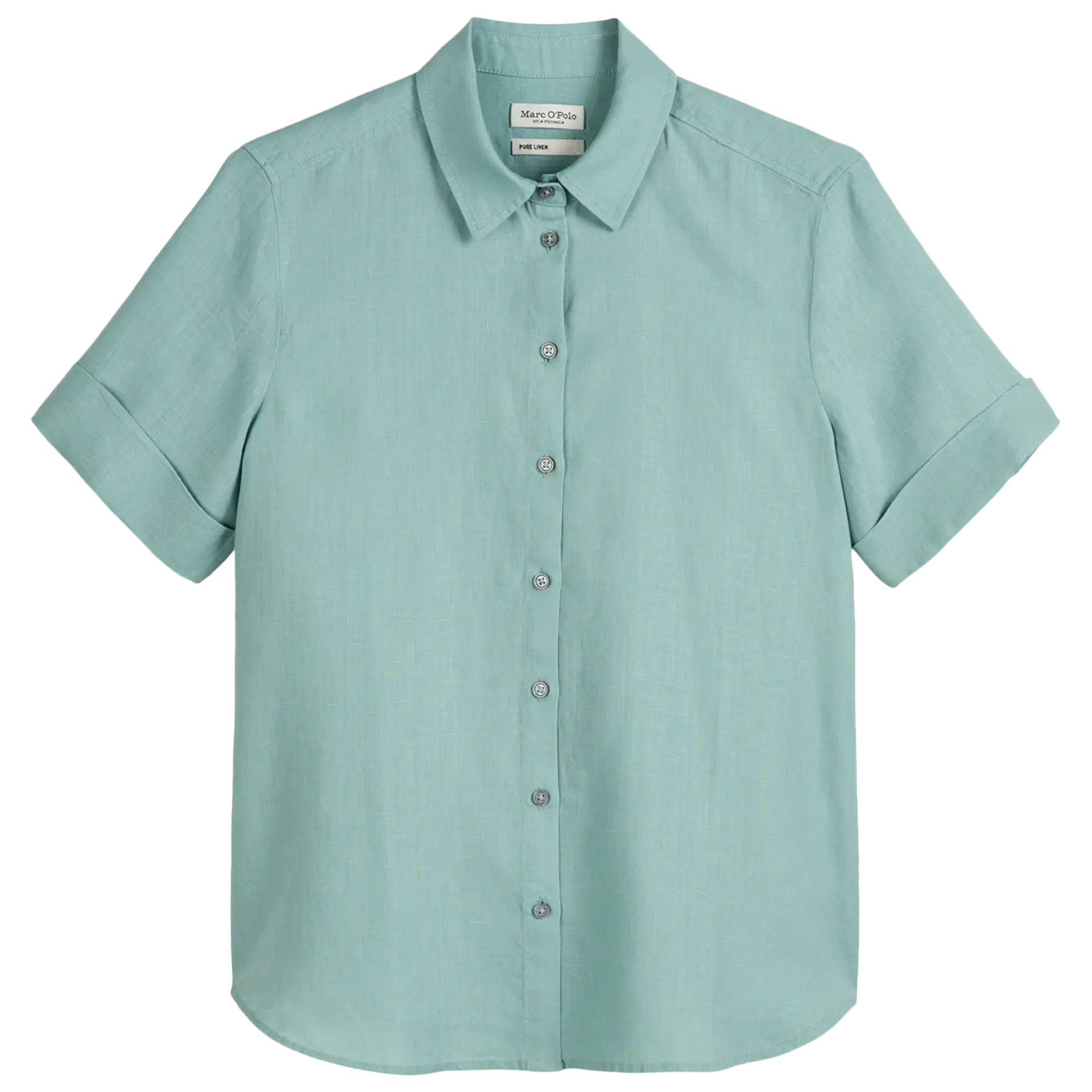 Kurzarm Leinenbluse | PURE TEAL