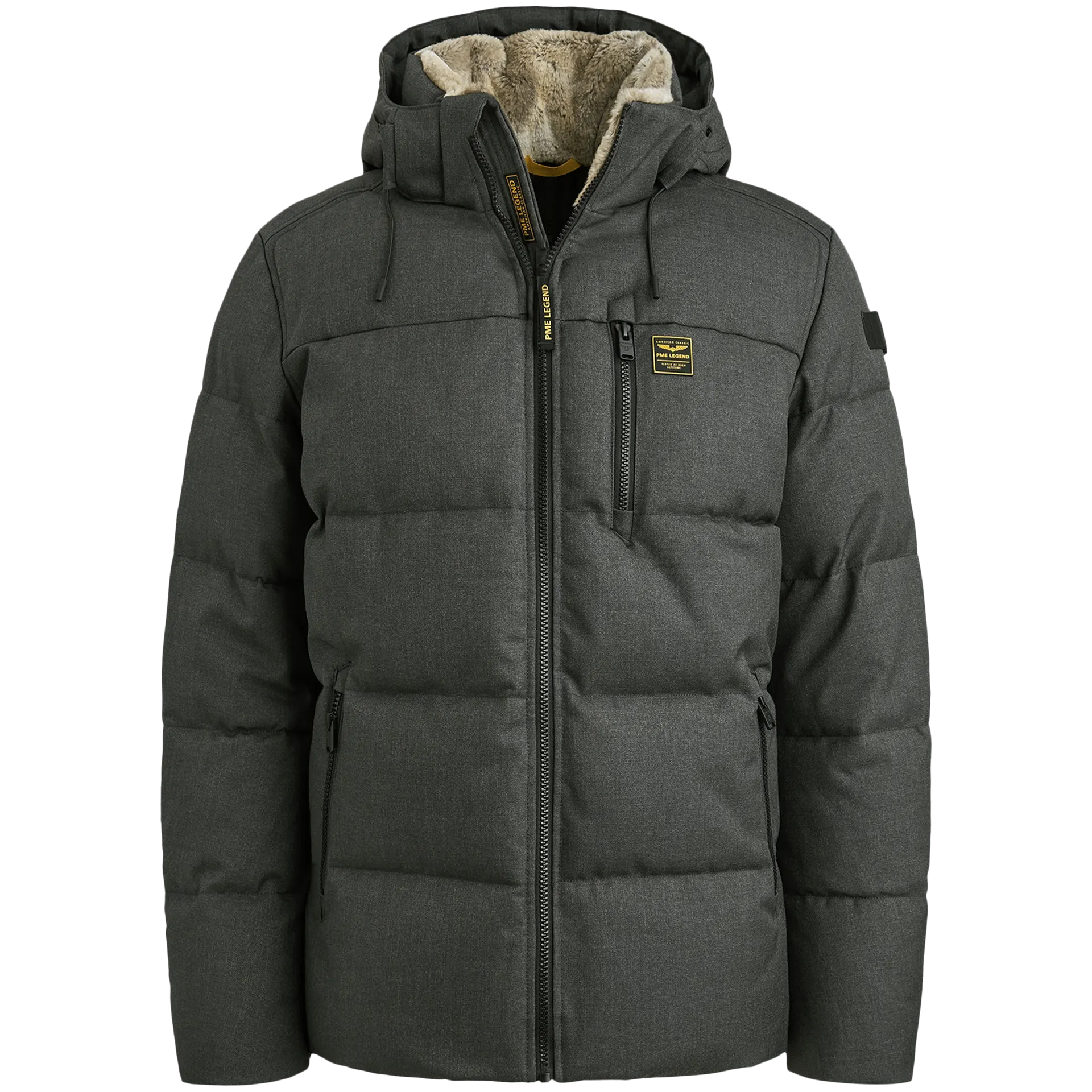 Pufferjacke mit Wolloptik YETCRAFT | SCHWARZ Pufferjacke mit Wolloptik YETCRAFT | SCHWARZ