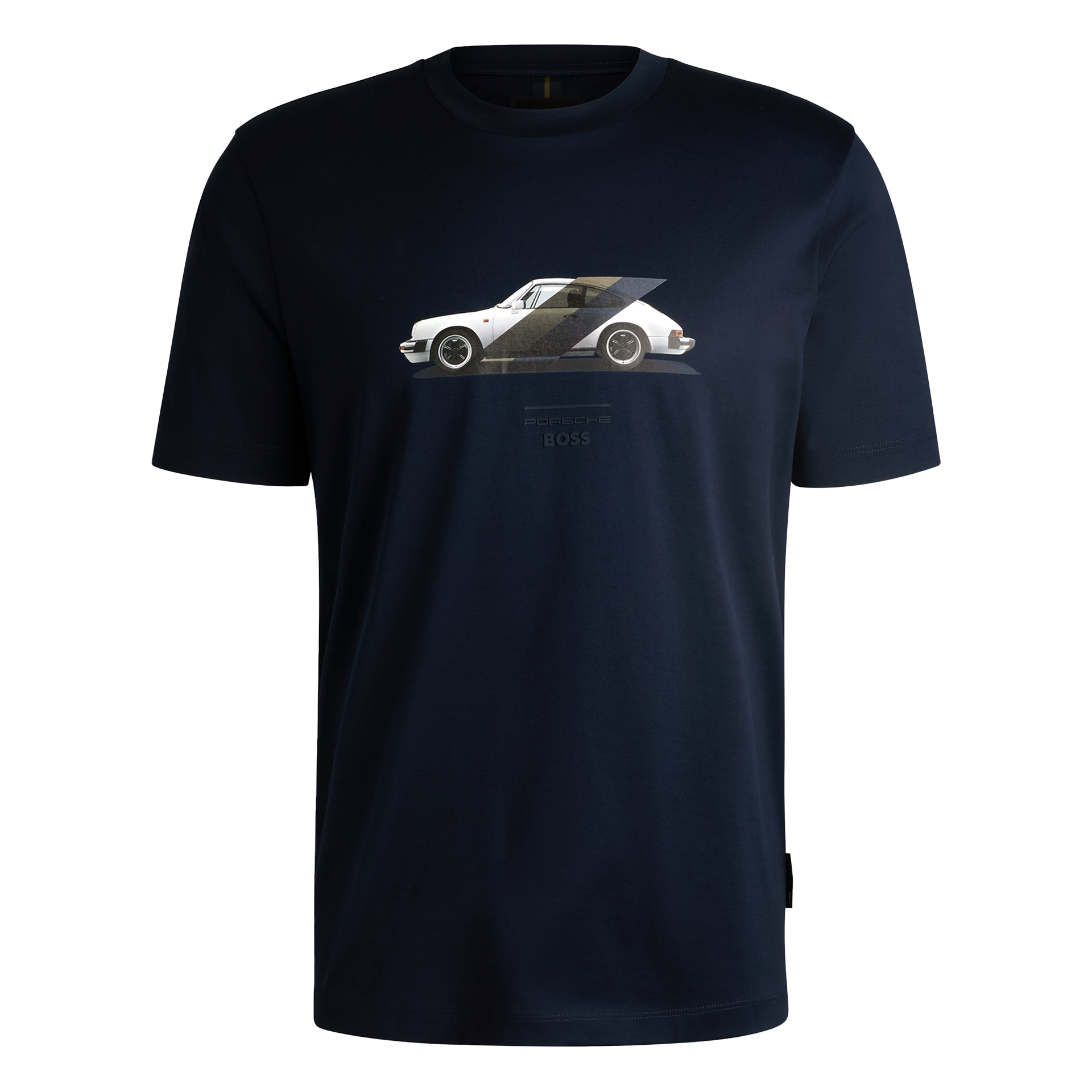 Porsche x BOSS T-Shirt aus merzerisierter Baumwolle mit Branding der Kooperation | DARK BLUE