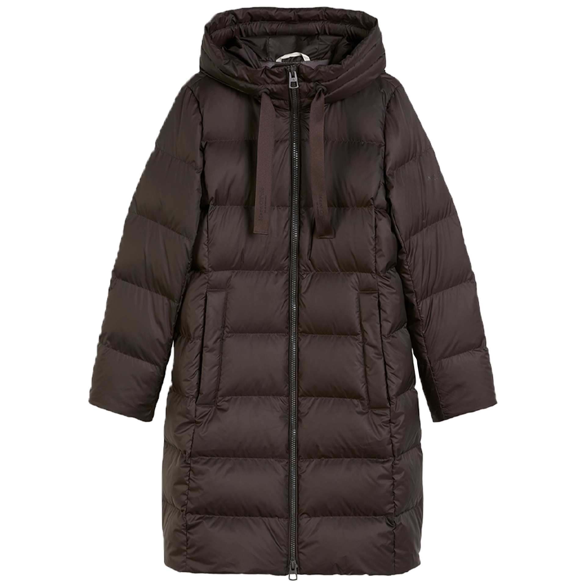 Kapuzen-Daunenmantel Shaped mit wasserabweisender Oberfläche | Dark Coffee