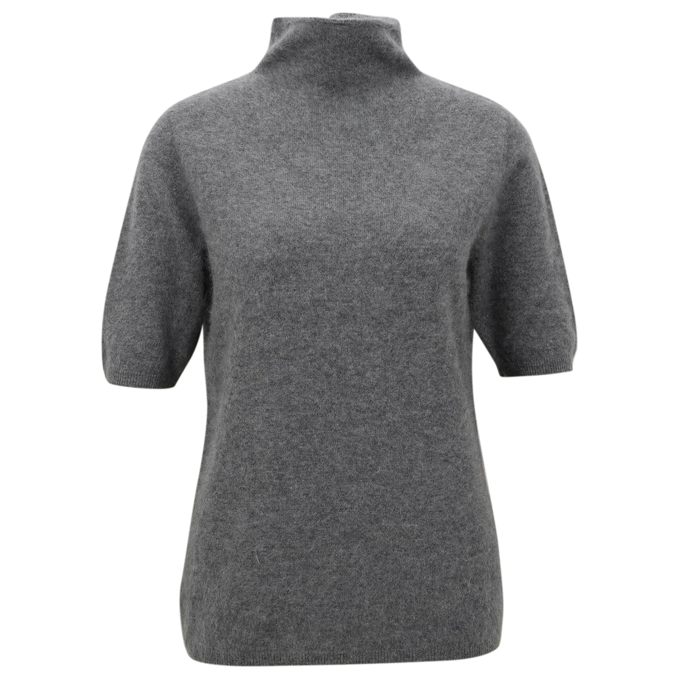 Kurzarm-Pullover mit Stehkragen aus Brushed Cashmere | FLANELL MEL.