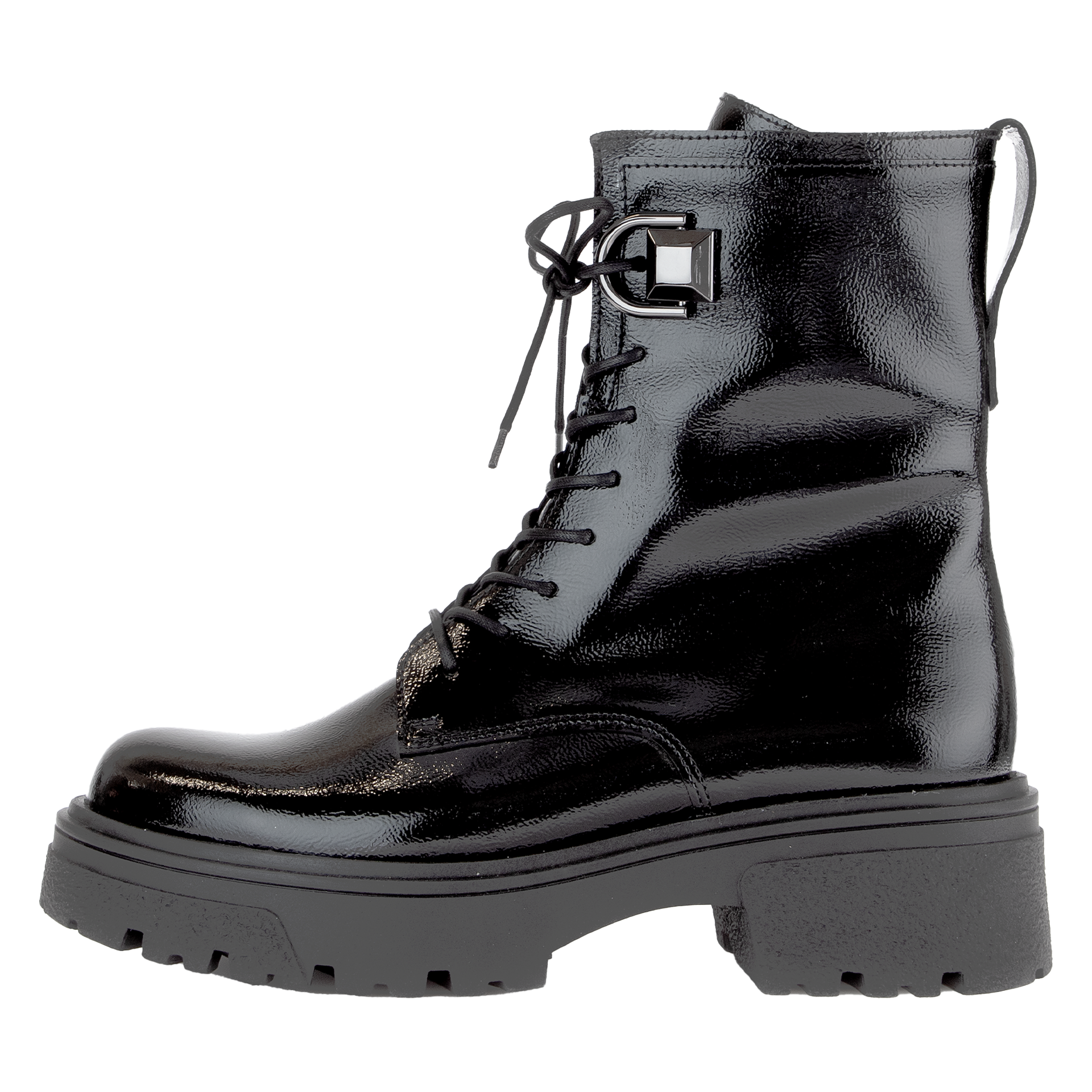 Biker Boots aus Lackleder