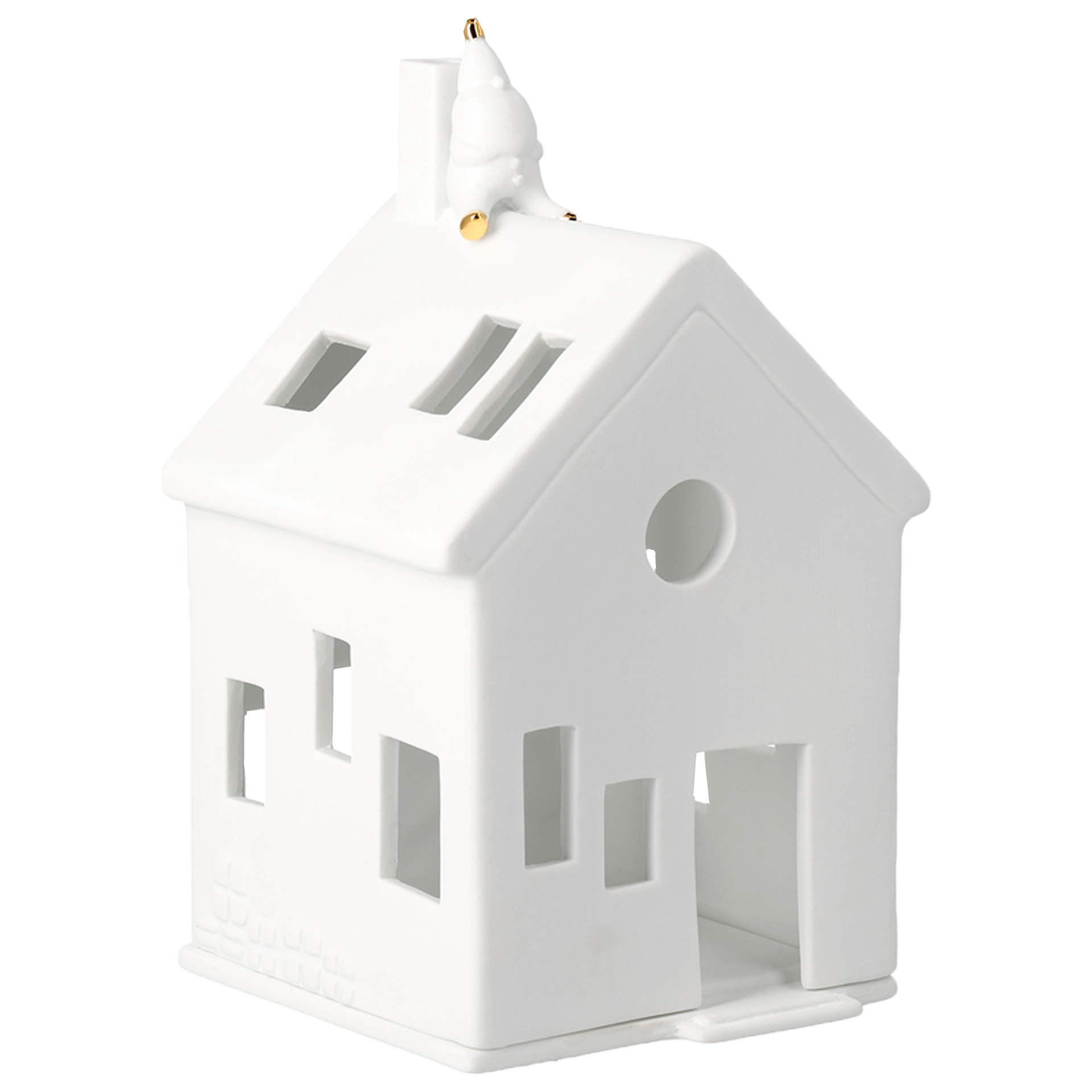 Lichthaus Warten auf Rudolf aus Porzellan | Weiß