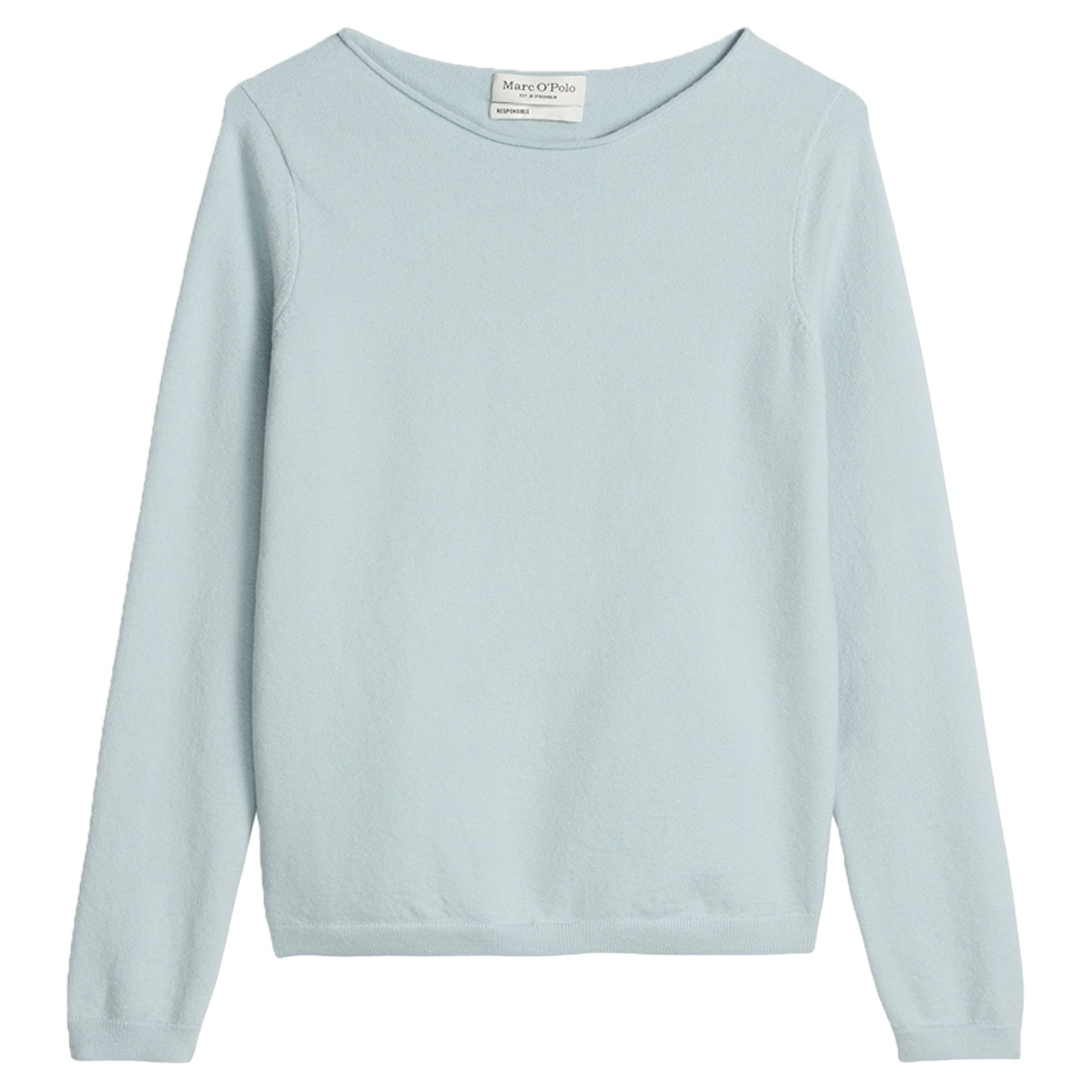 Basic-Strickpullover Regular aus softem Baumwolle-/Schurwolle-Mix | Silvery Blue