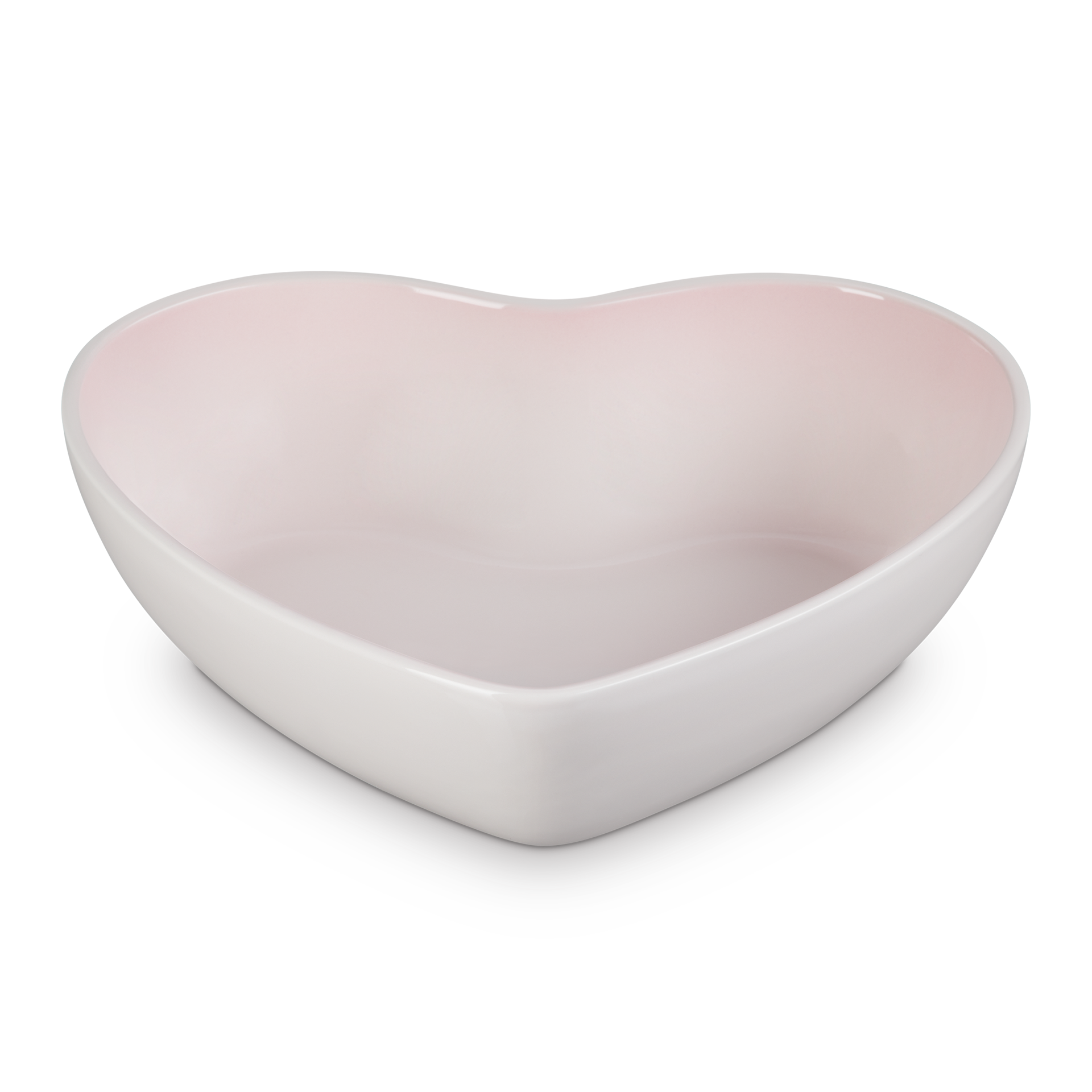 Servierschale in Herzform aus Steinzeug | SHELL PINK