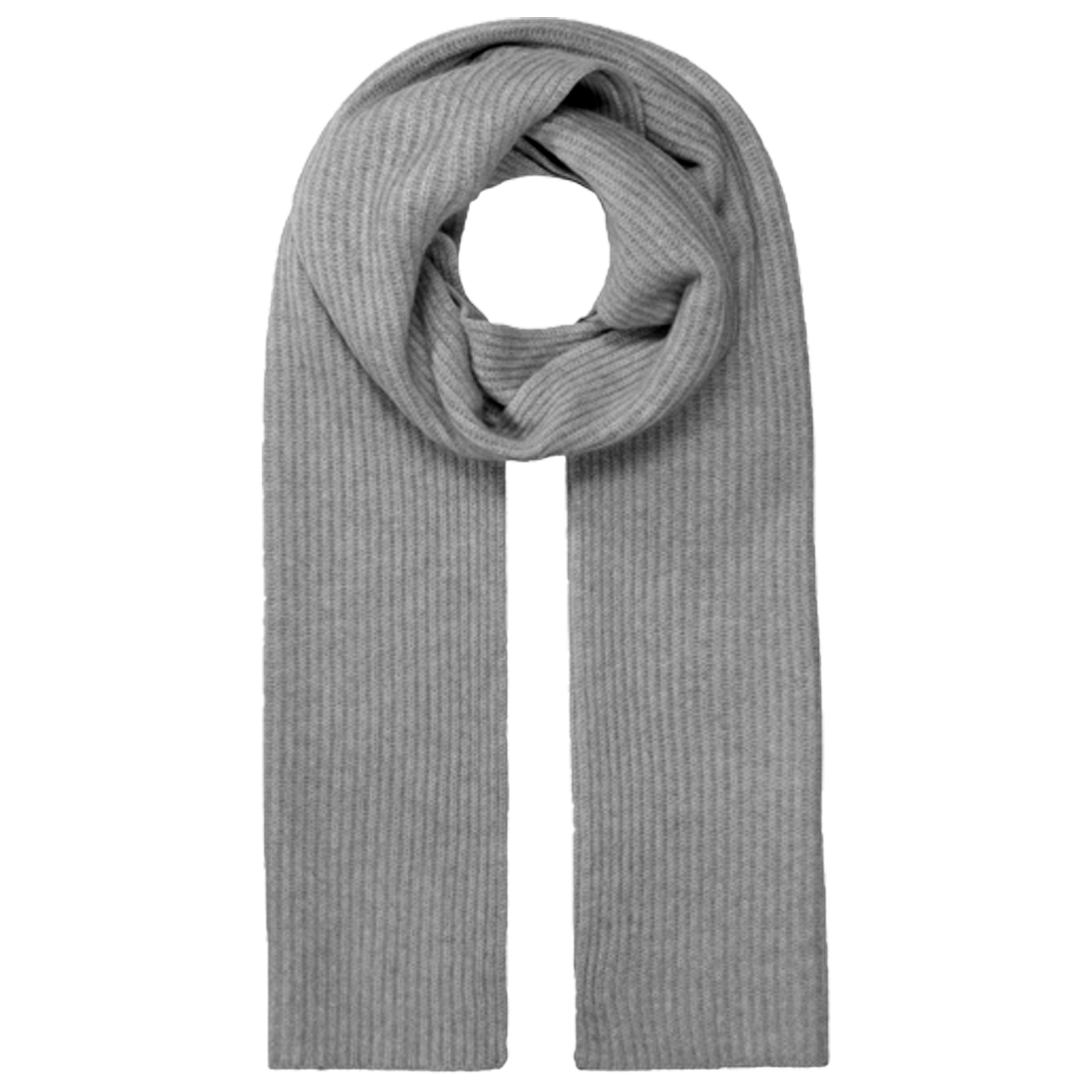 Cashmere Schal mit Ribstruktur | TECH GREY MELANGE