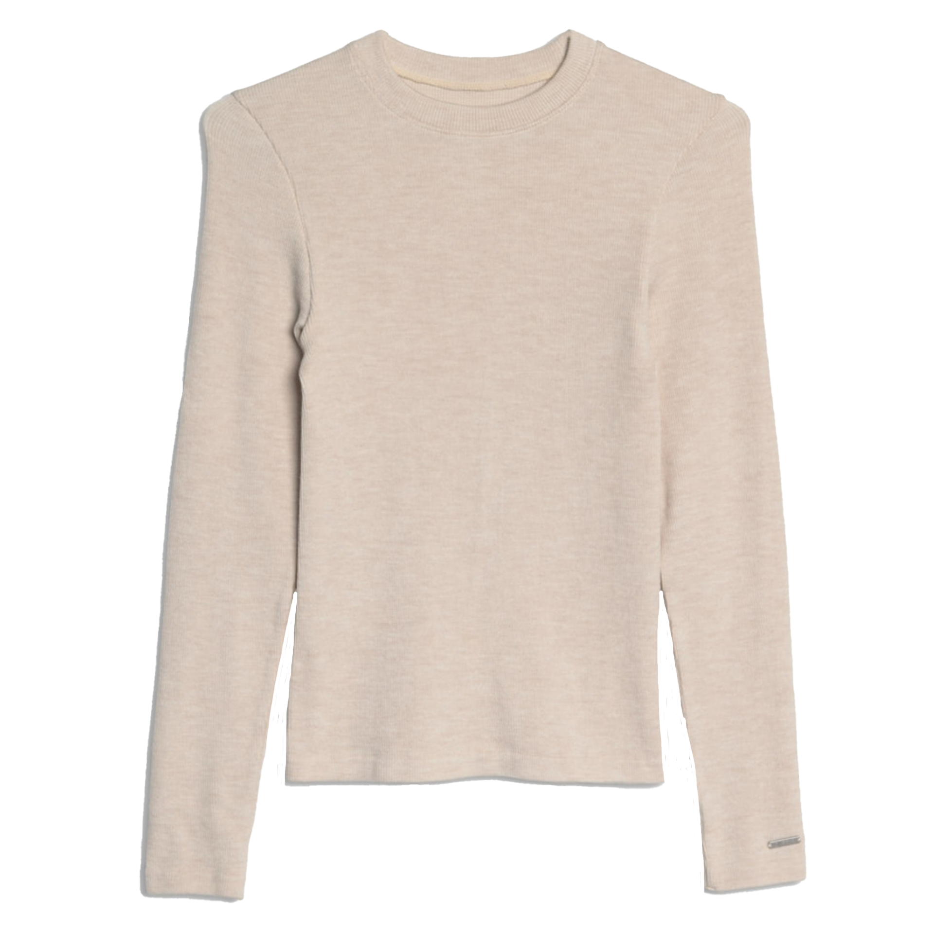 Café Au Lait Ribbed Wool Long Sleeve