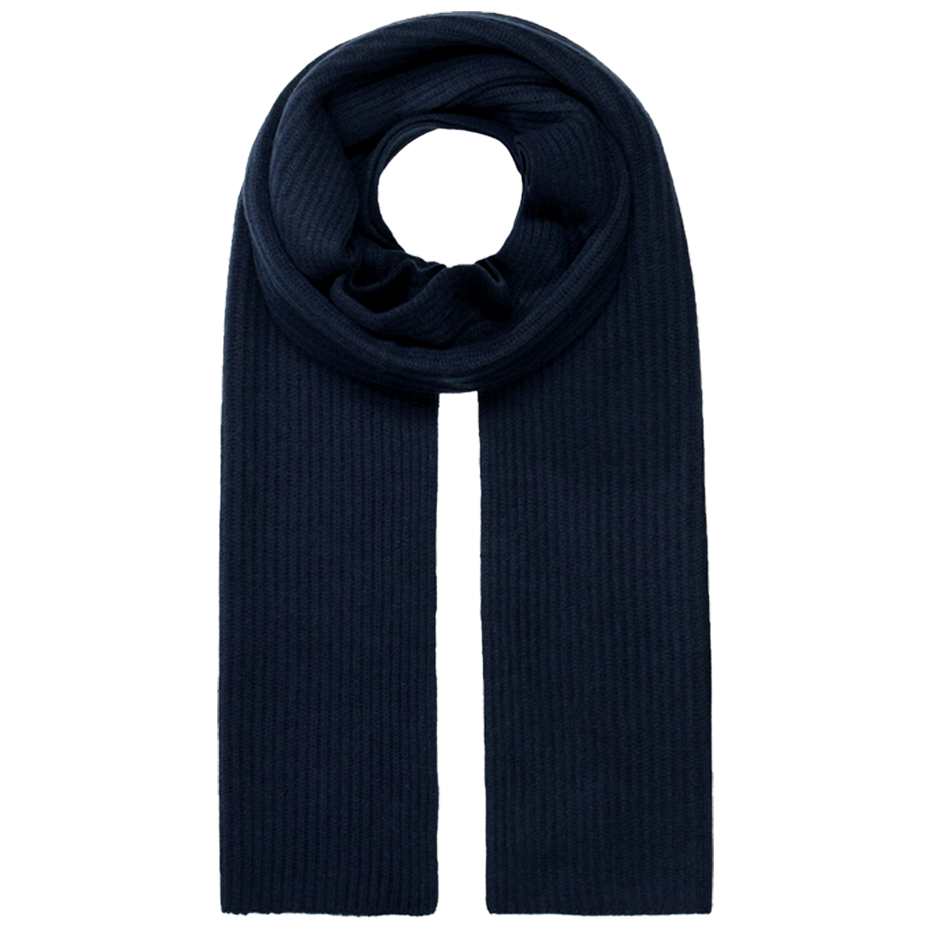Cashmere Schal mit Ribstruktur | DARK NAVY