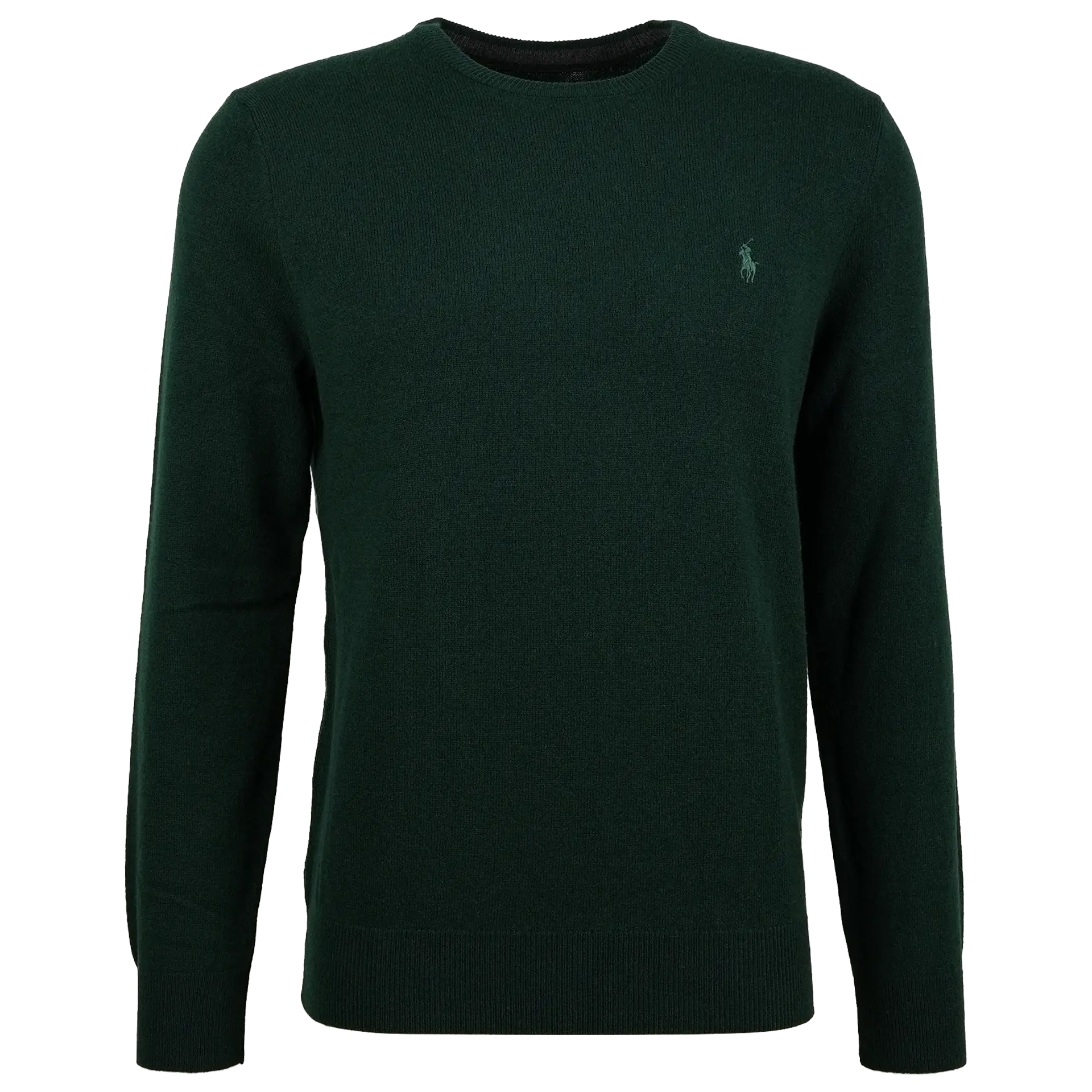 Wollpullover mit Rundhalsausschnitt | Dunkelgrün