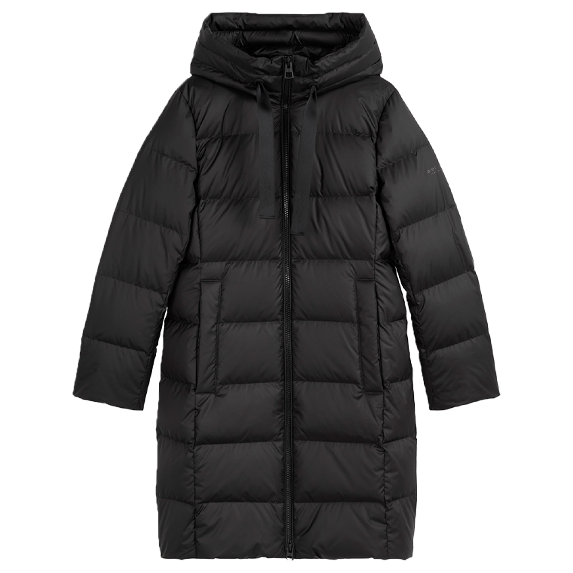 Kapuzen-Daunenmantel Shaped mit wasserabweisender Oberfläche | Black