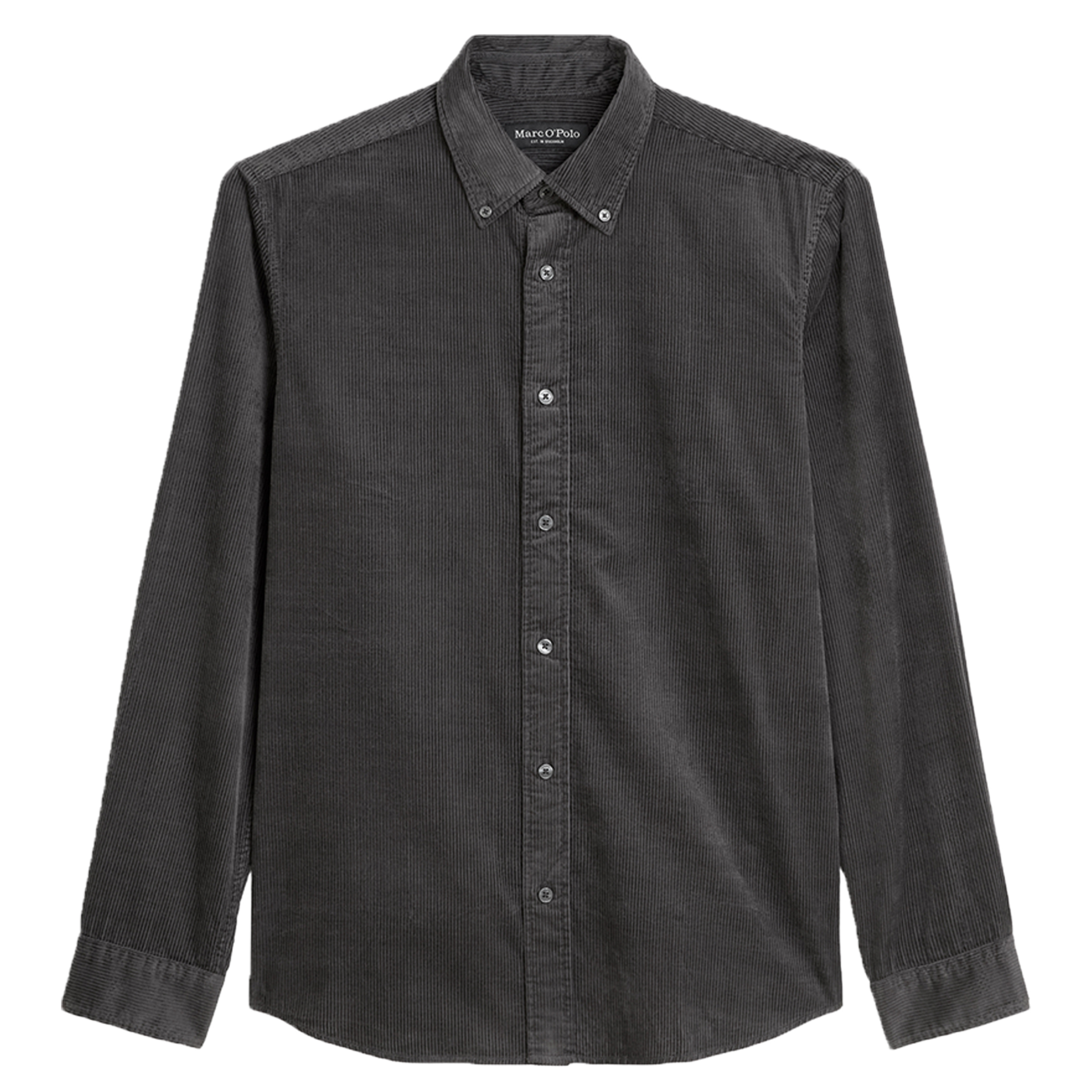 Cord-Hemd Regular mit Button-Down-Kragen | Broken Graphite