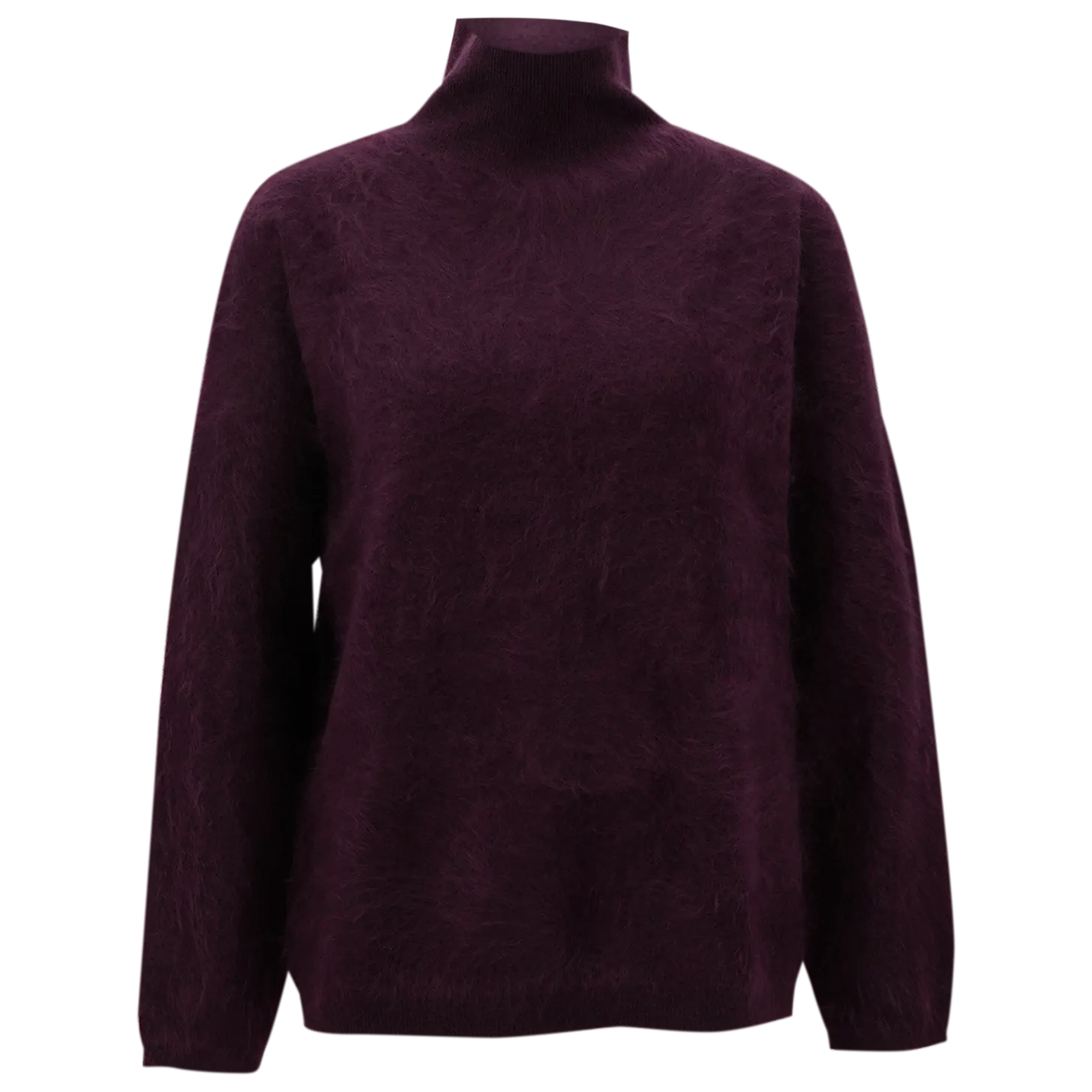 Pullover aus Brushed Cashmere mit Stehkragen | EGGPLANT