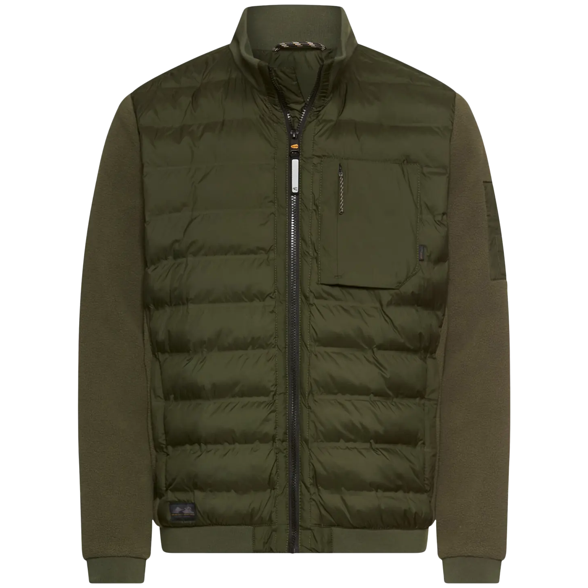 Blouson im Stepp-Fleece-Mix | FOREST GREEN