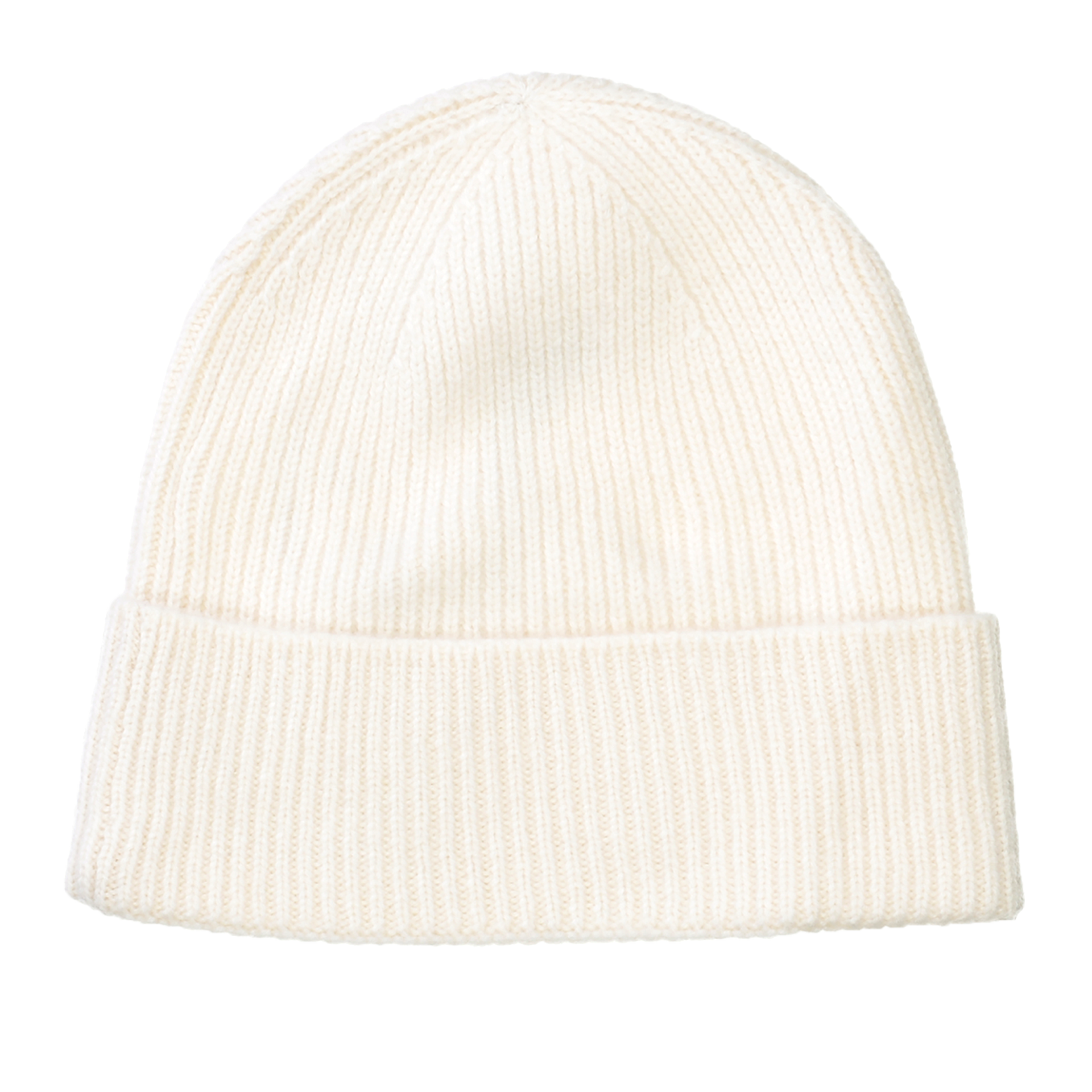 Cashmere Beanie mit Ribstruktur | SNOW WHITE