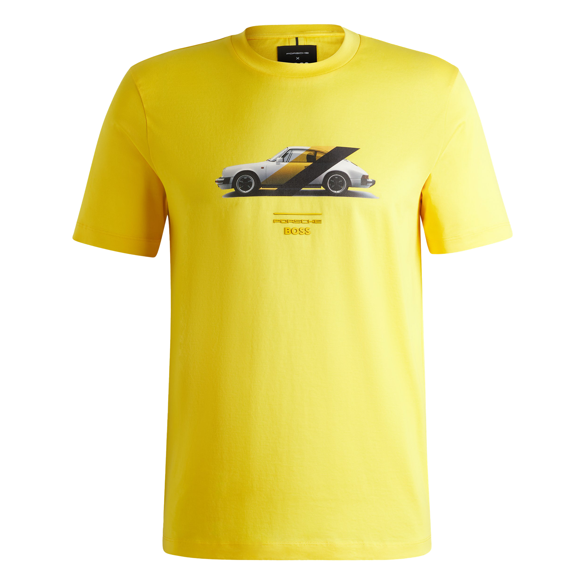 Porsche x BOSS T-Shirt aus merzerisierter Baumwolle mit Branding der Kooperation | MEDIUM YELLOW