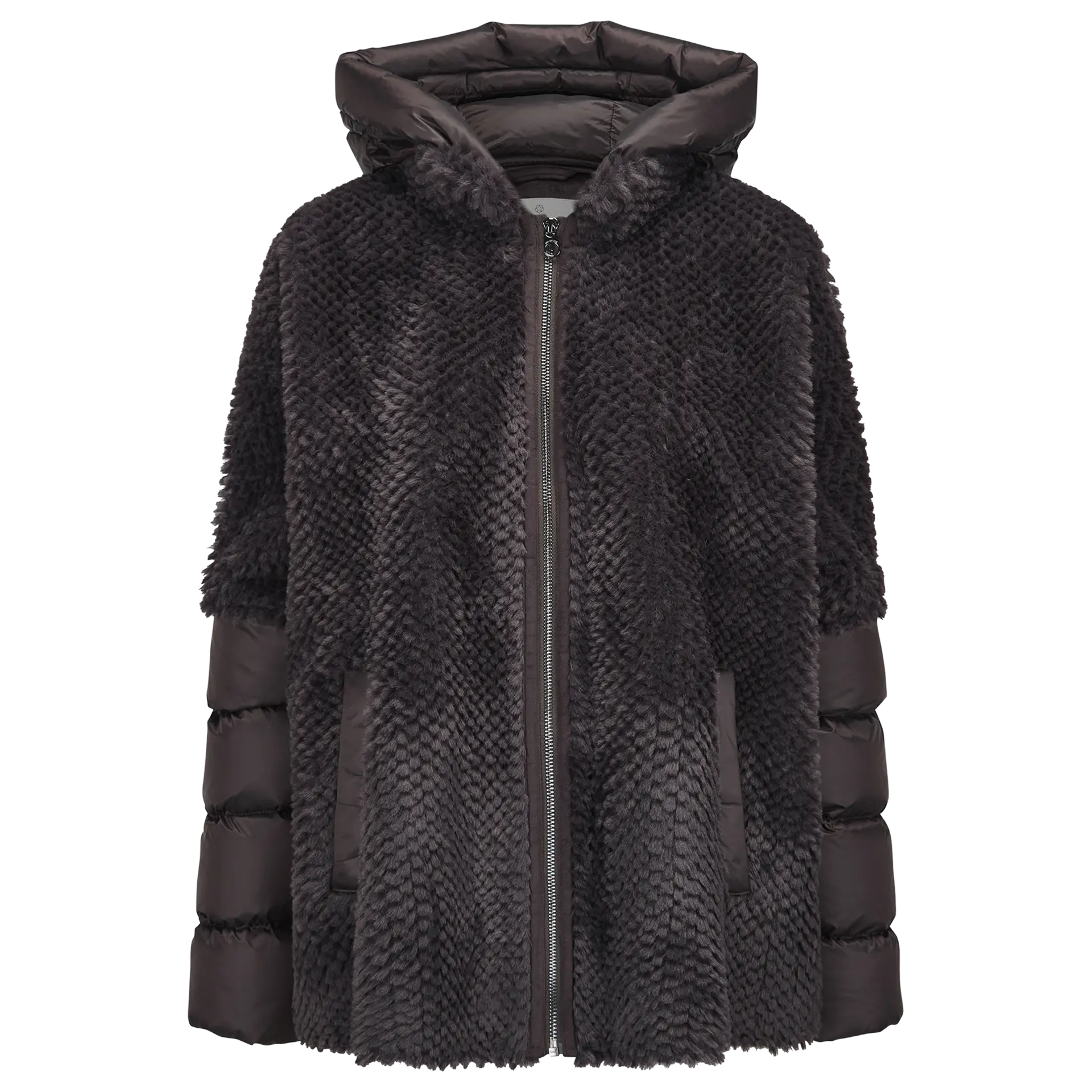Jacke aus Doppleface Kunstpelz mit Steppdetails | MSWega