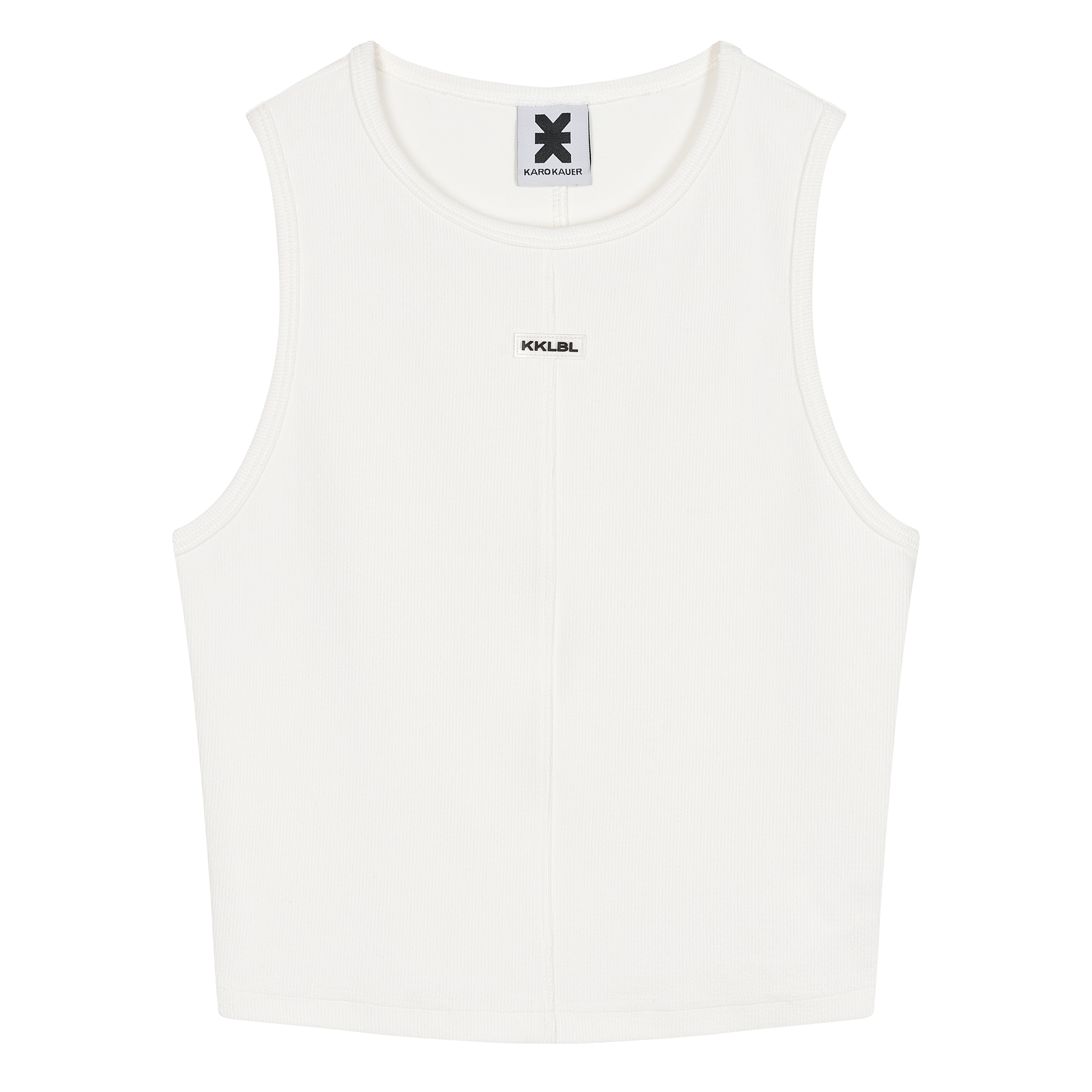 Basic Crop Top mit KKLBL Stitching | White