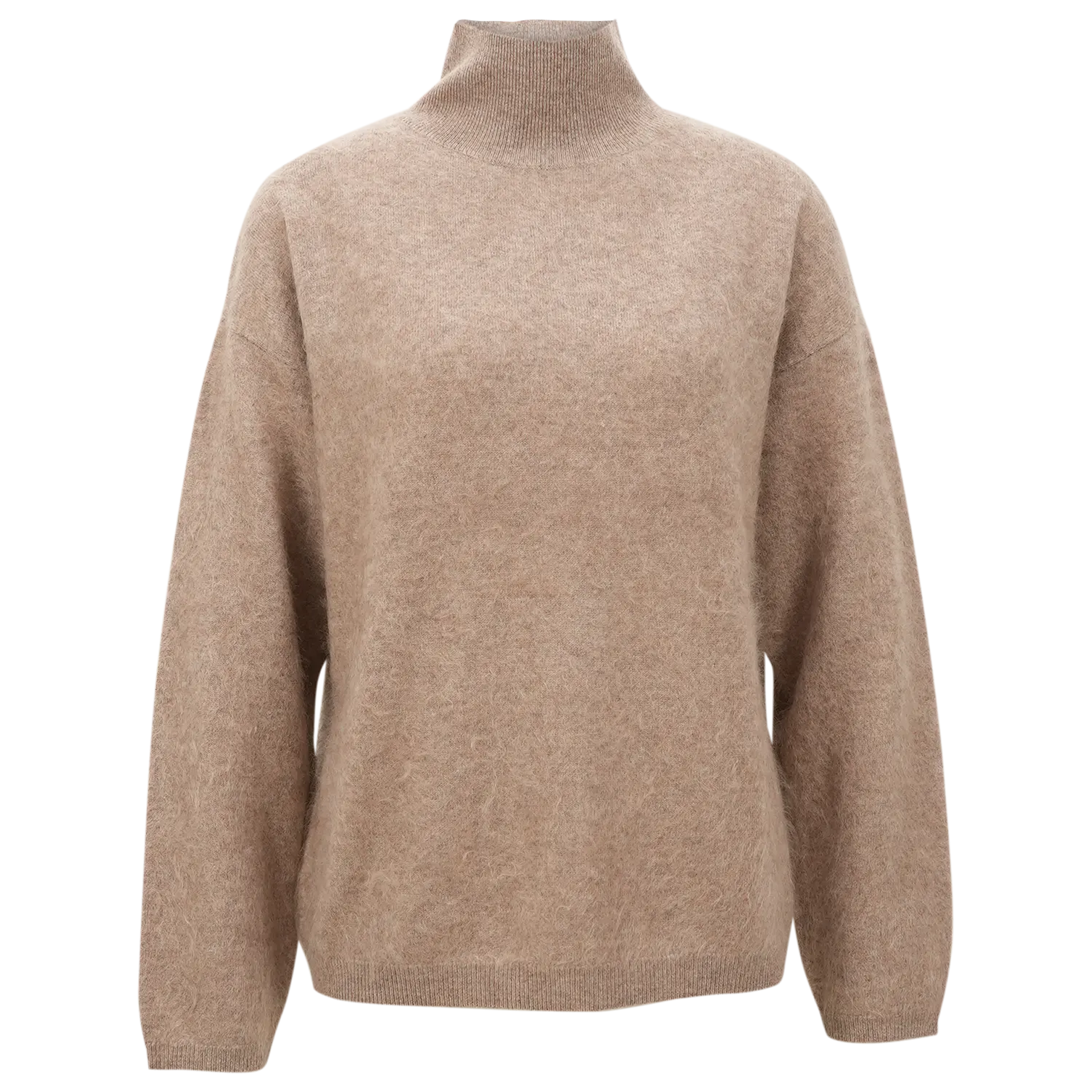 Pullover aus Brushed Cashmere mit Stehkragen | CAPPUCCINO MEL.