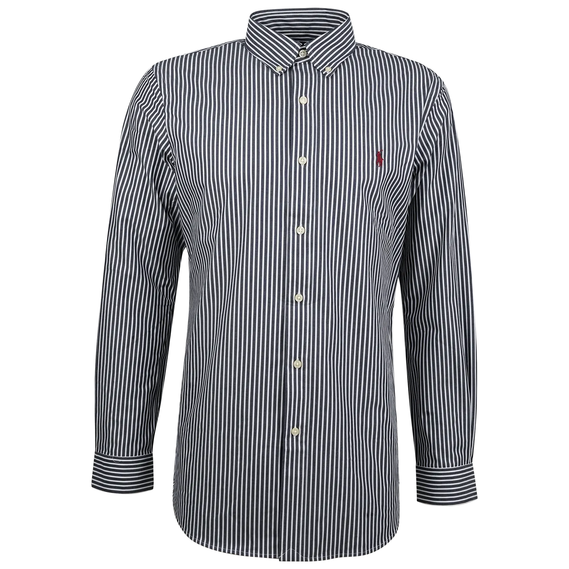 Gestreiftes Herrenhemd aus hochwertiger Baumwolle | Dunkelblau