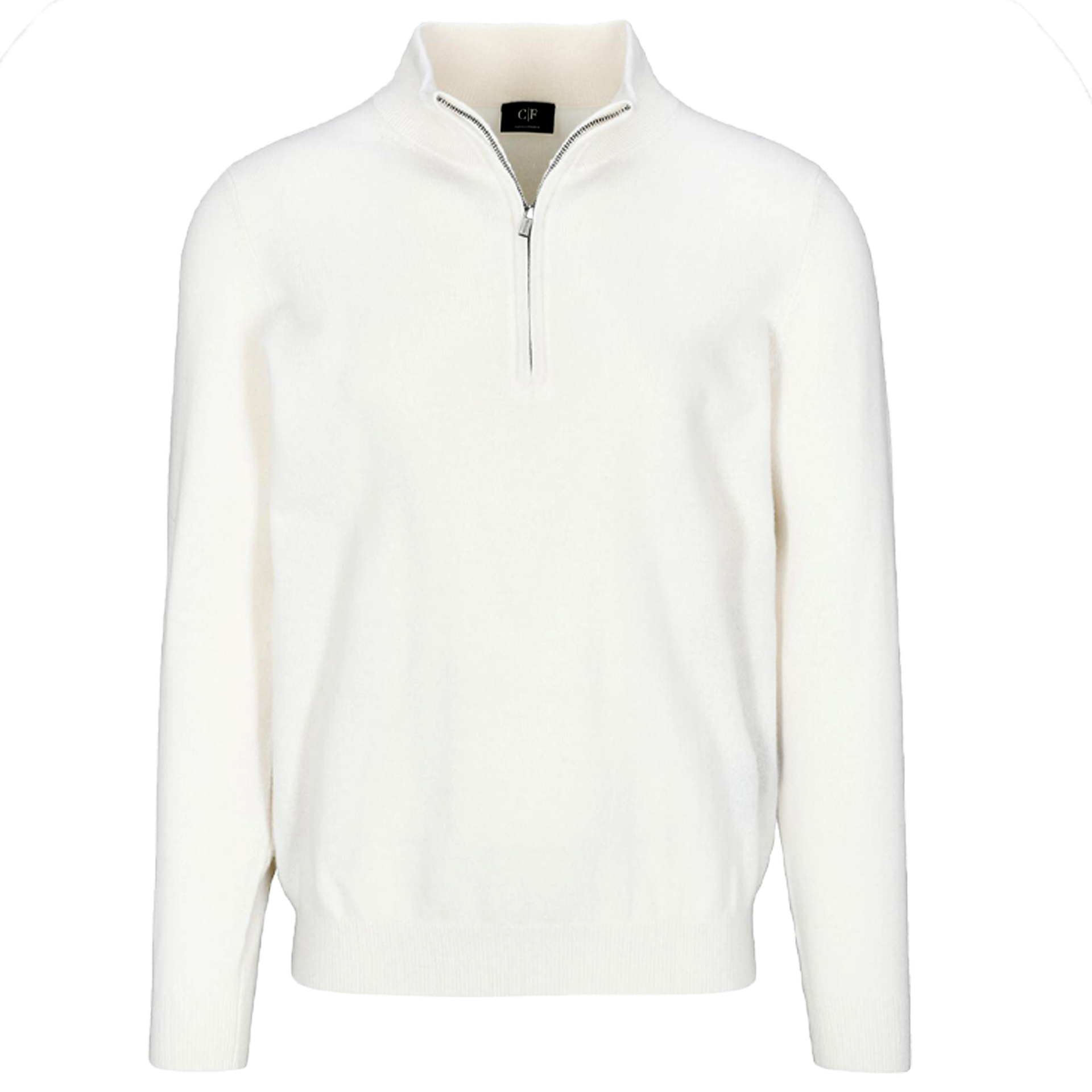 Cashmere Troyer Pullover | SNOW WHITE
