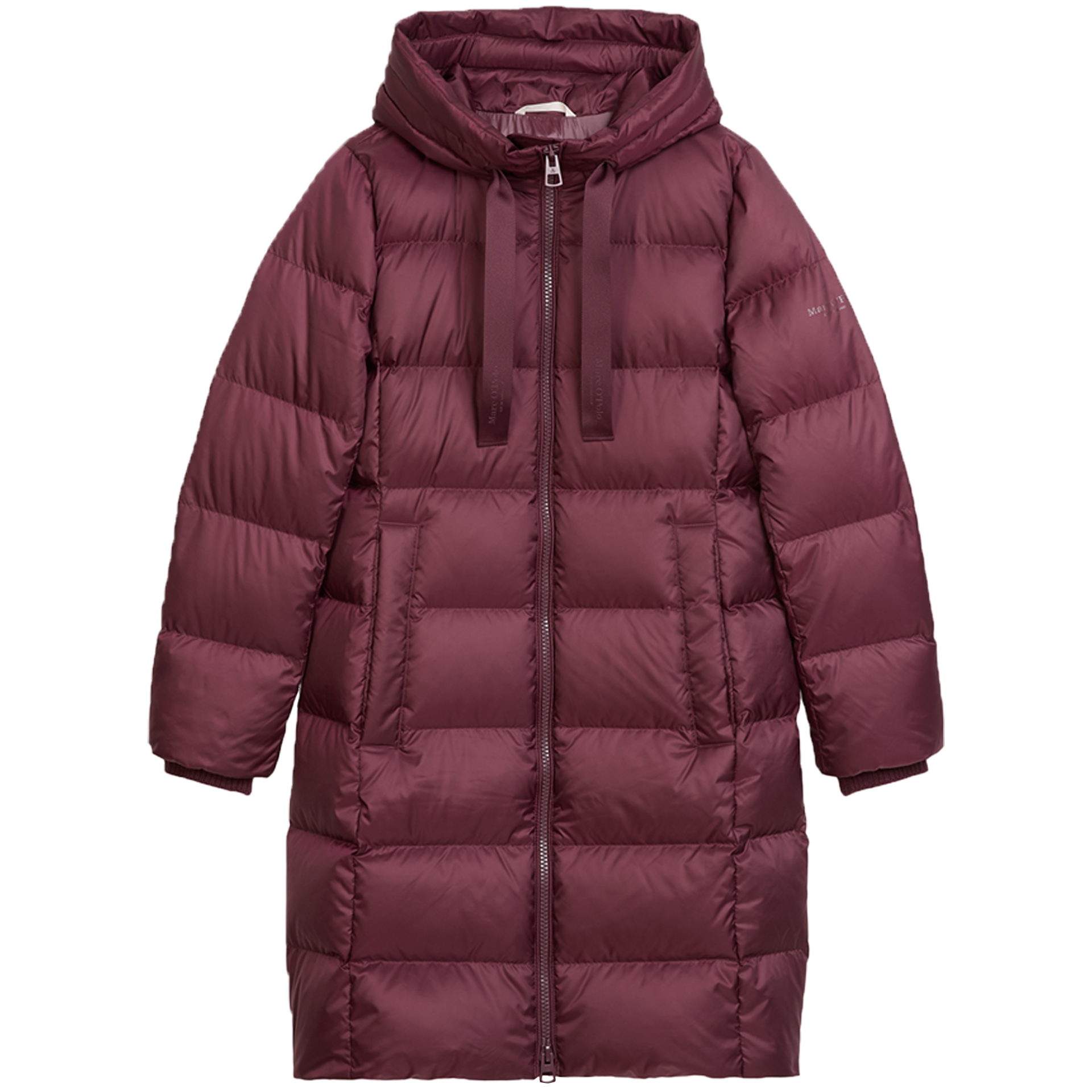 Kapuzen-Daunenmantel Shaped mit wasserabweisender Oberfläche | Aubergine Red