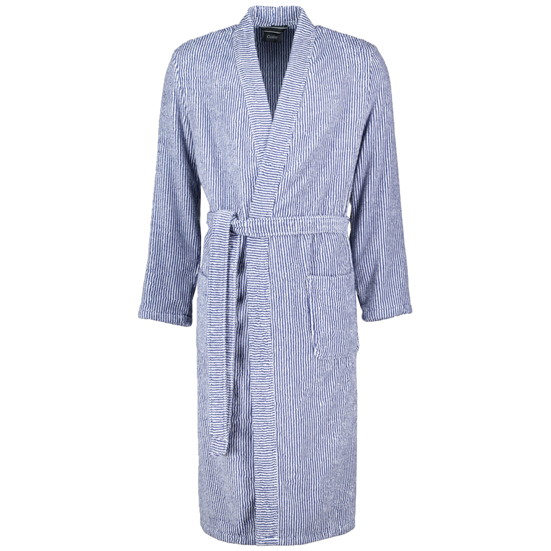 Bademantel Kimono mit Streifen | NAVY-WEIß