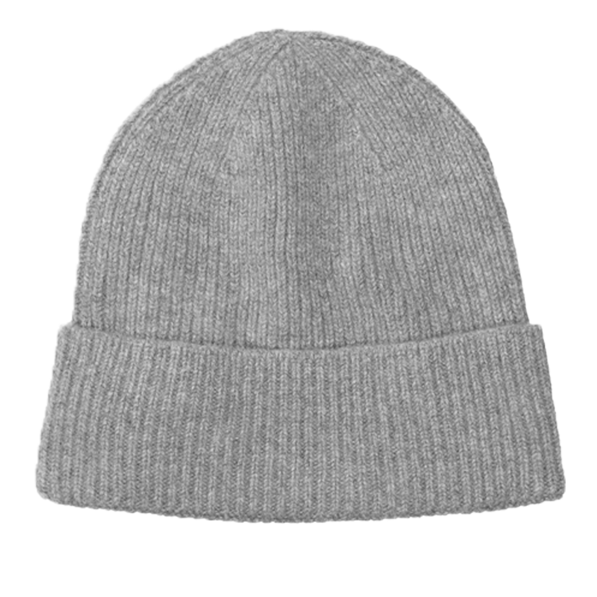 Cashmere Beanie mit Ribstruktur | TECH GREY MELANGE