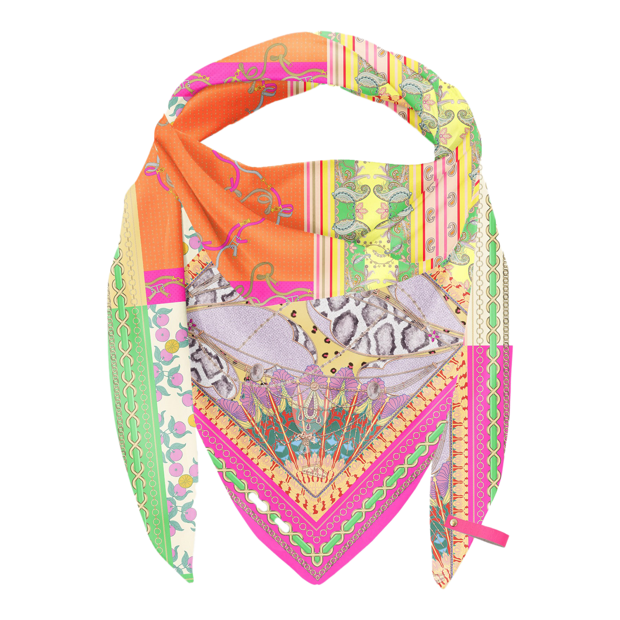 Mucho Gusto Seidenschal mit Patchwork-Print Mucho Gusto Seidenschal mit Patchwork-Print