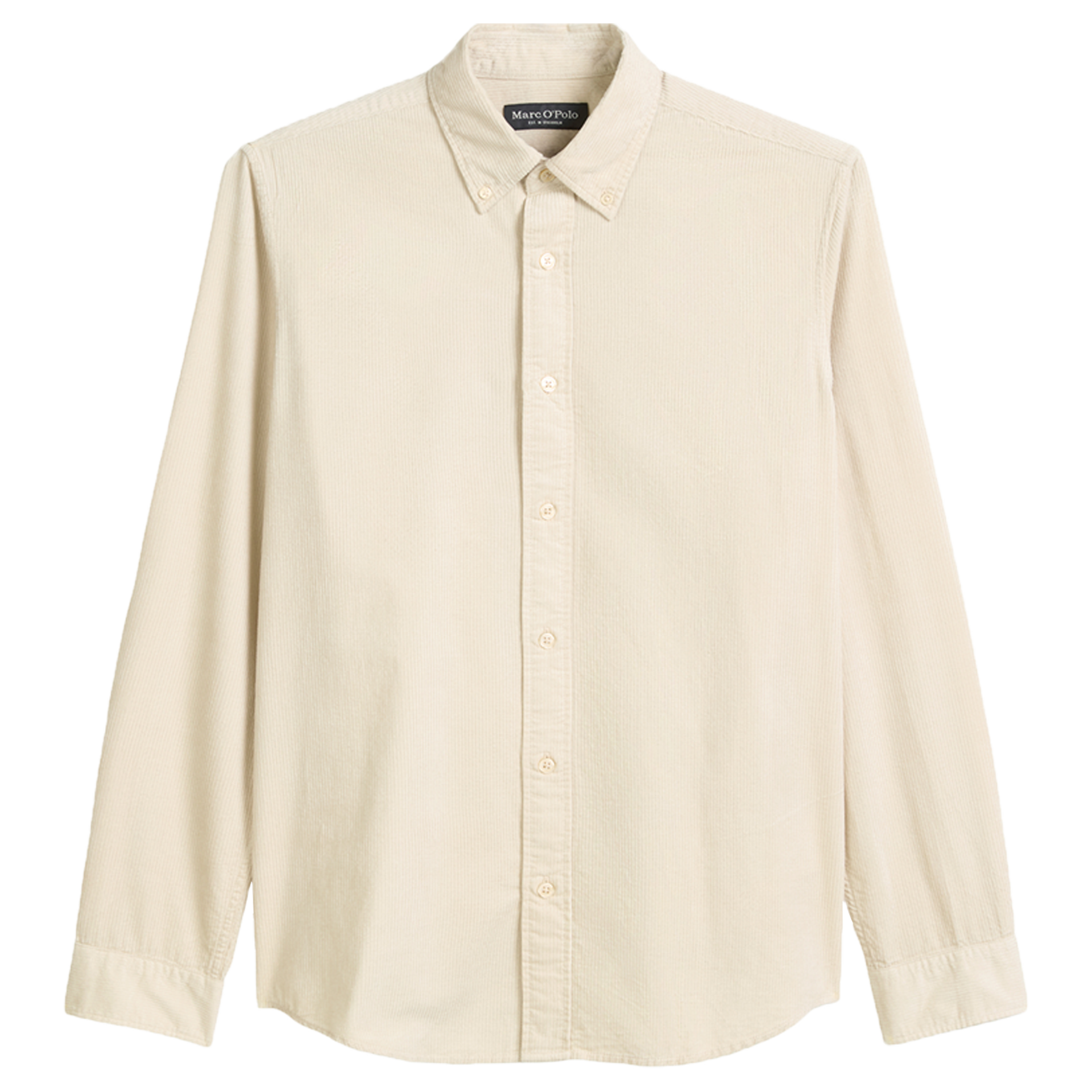 Cord-Hemd Regular mit Button-Down-Kragen | Grey Silk