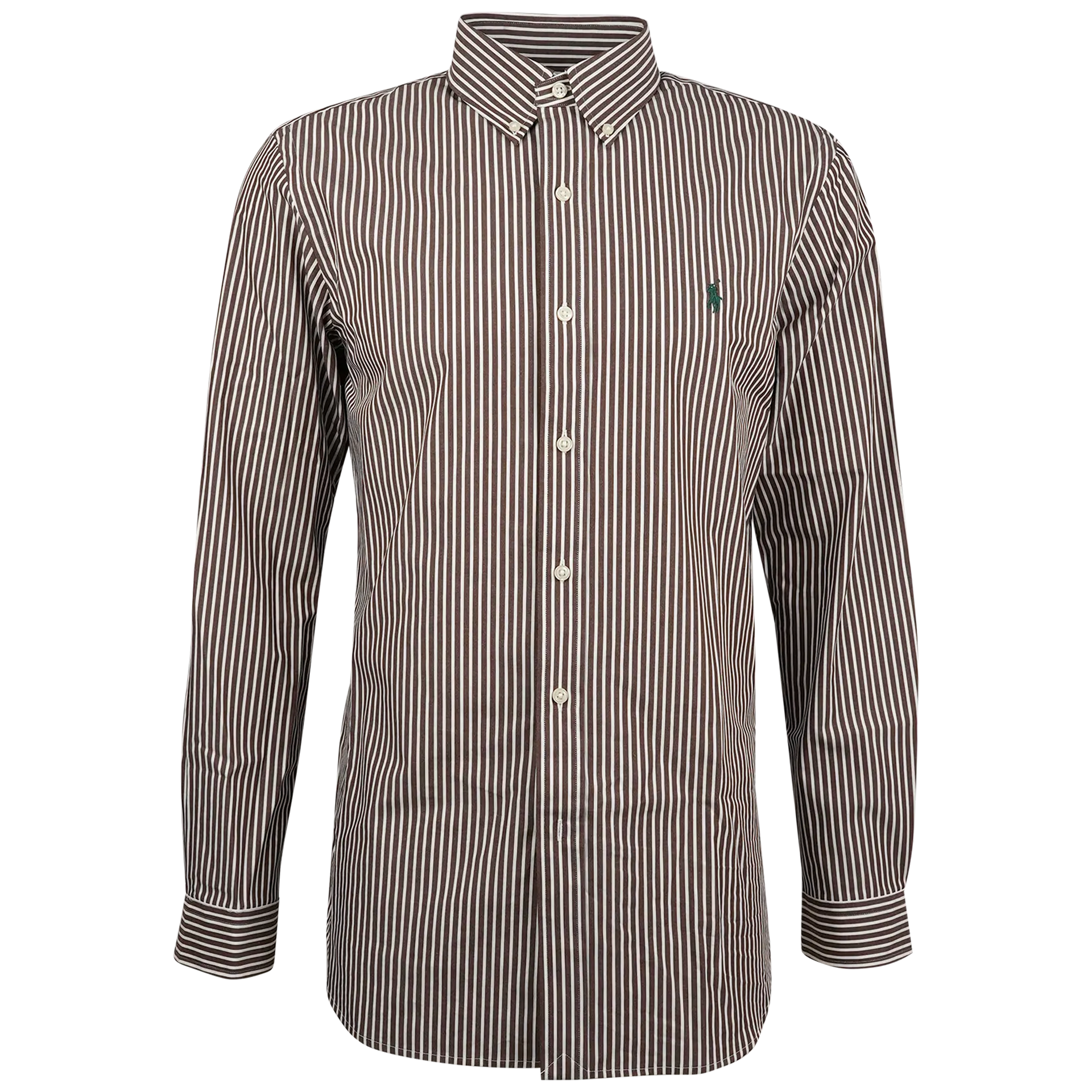 Gestreiftes Herrenhemd aus hochwertiger Baumwolle | Braun