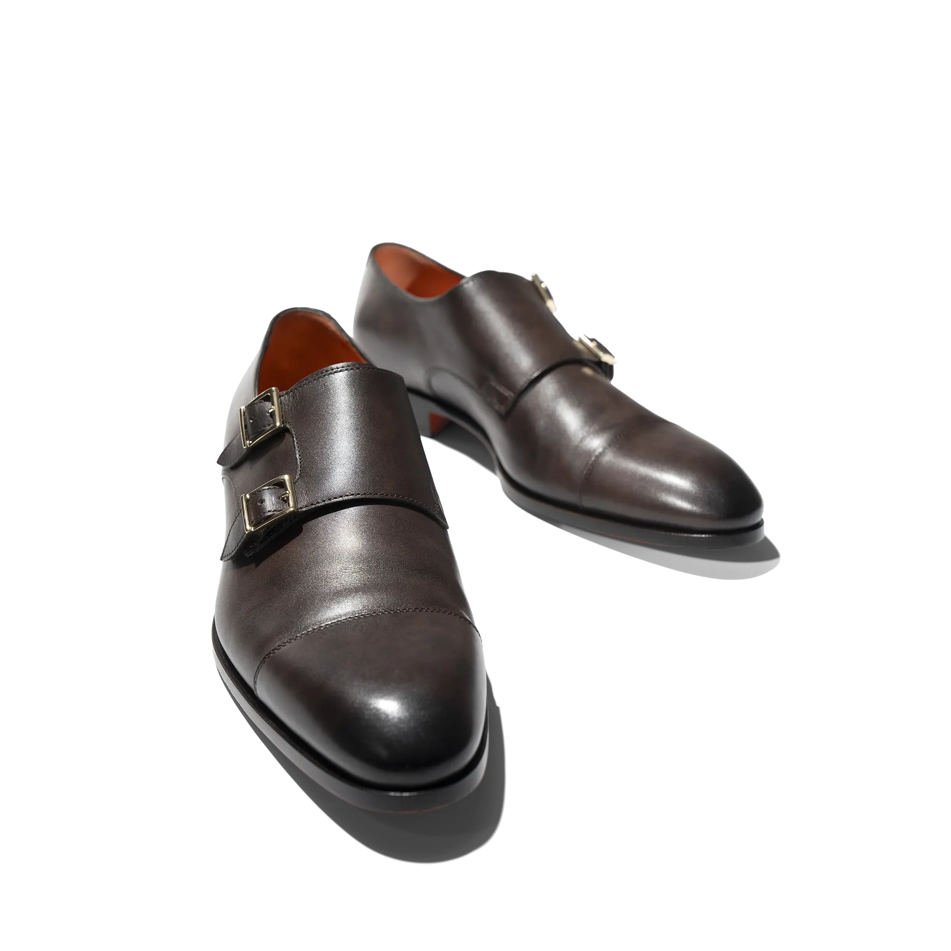 Monkstrap aus braunem Glattleder