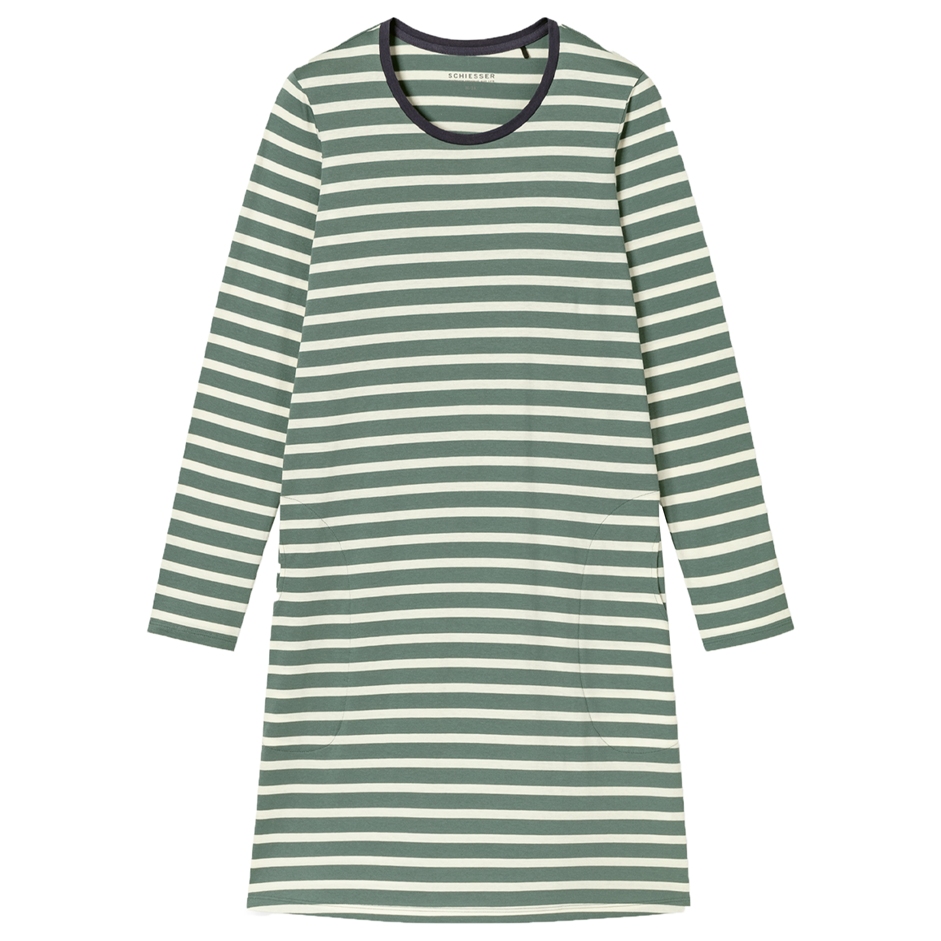 Langarm-Nachthemd Ringel | Mineral