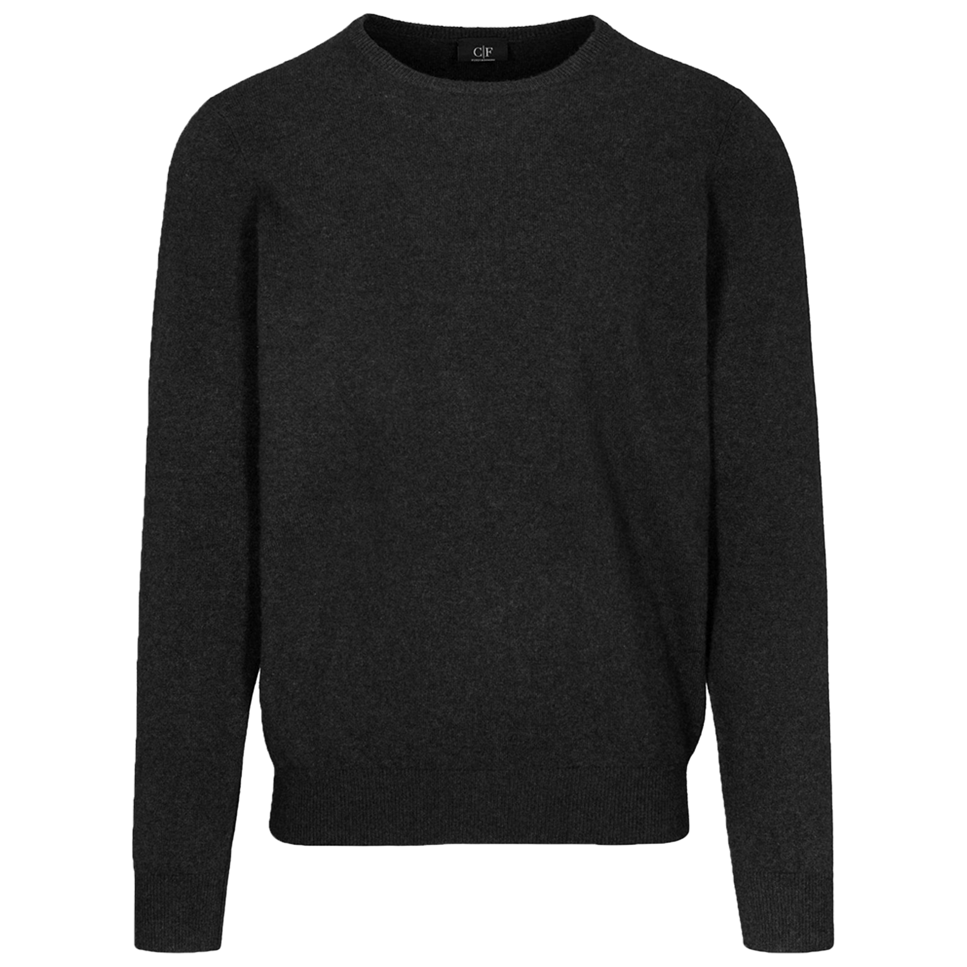 Cashmere Rundhals-Pullover Basic | WINTER GREY MELANGE
