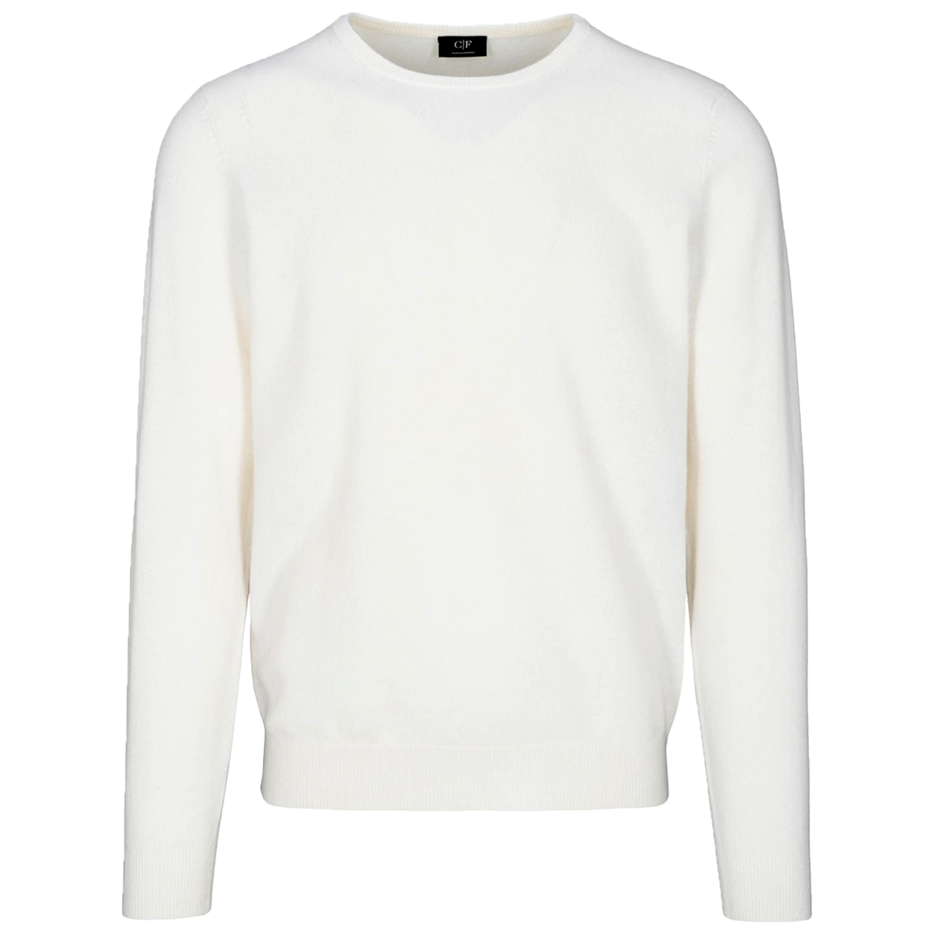 Cashmere Rundhals-Pullover Basic | SNOW WHITE