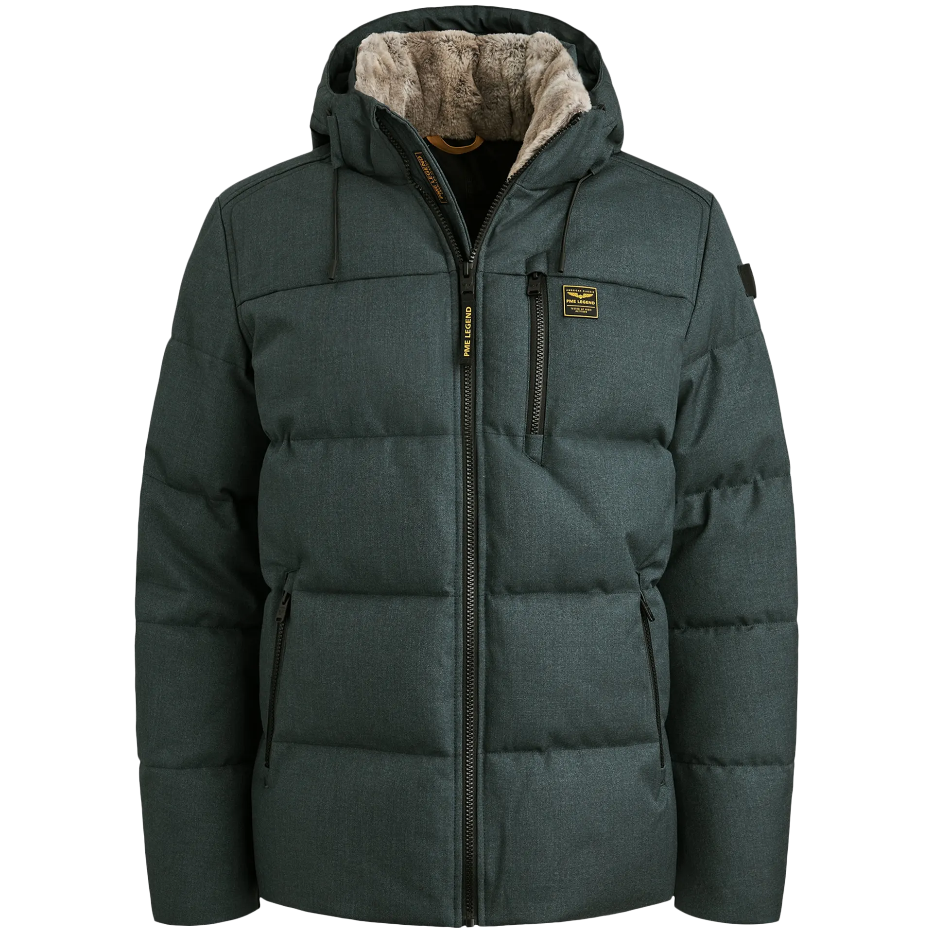 Pufferjacke mit Wolloptik YETCRAFT | BLAU Pufferjacke mit Wolloptik YETCRAFT | BLAU