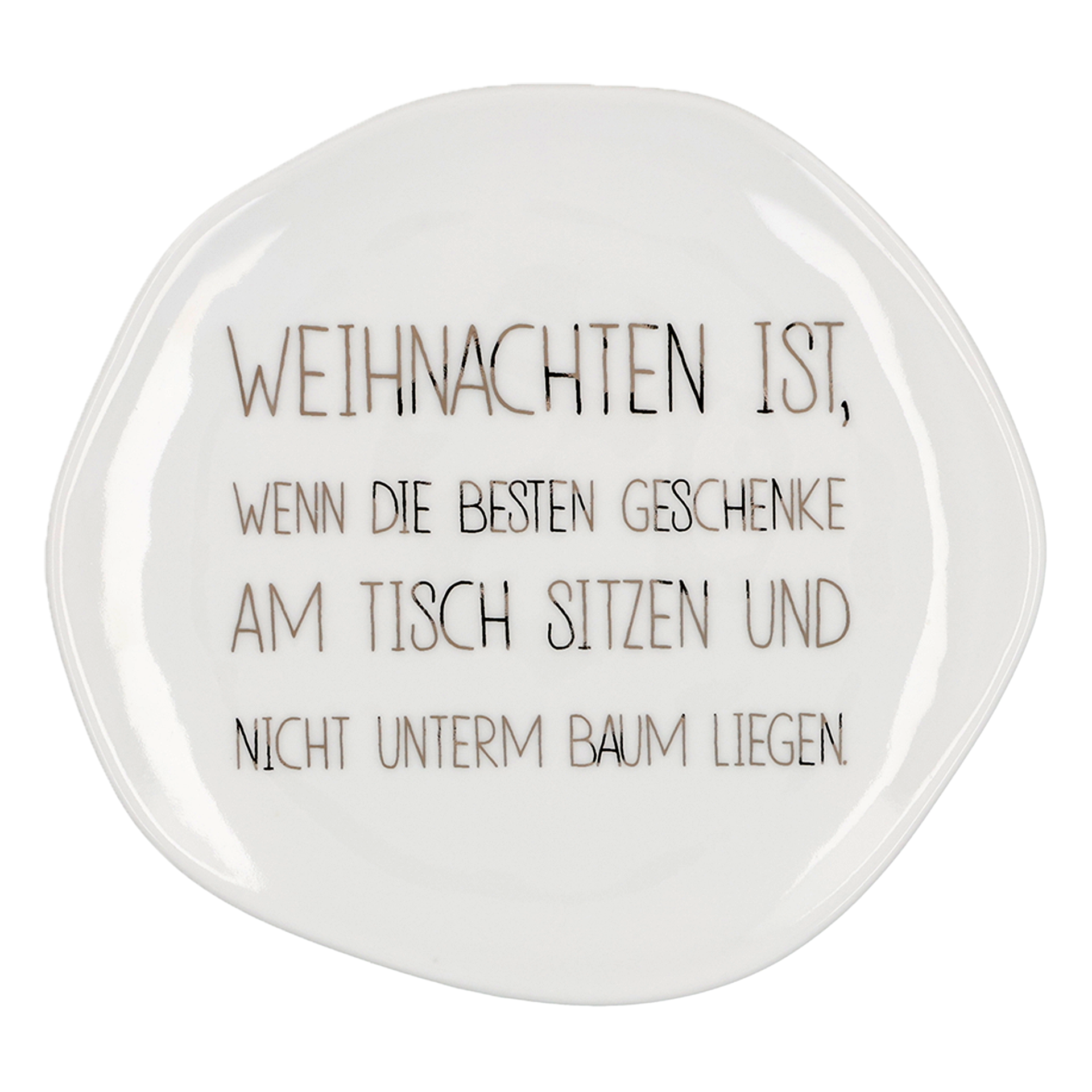 Kleiner Teller "Weihnachten ist, wenn die besten Geschichten am Tisch erzählt werden" | Weiß