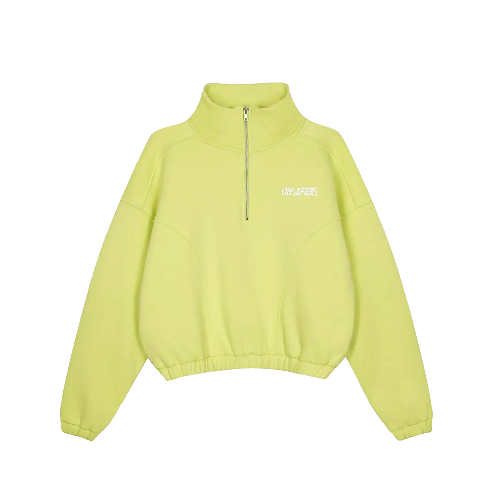 Oh April 'Evie' Zipper Sweater Lime