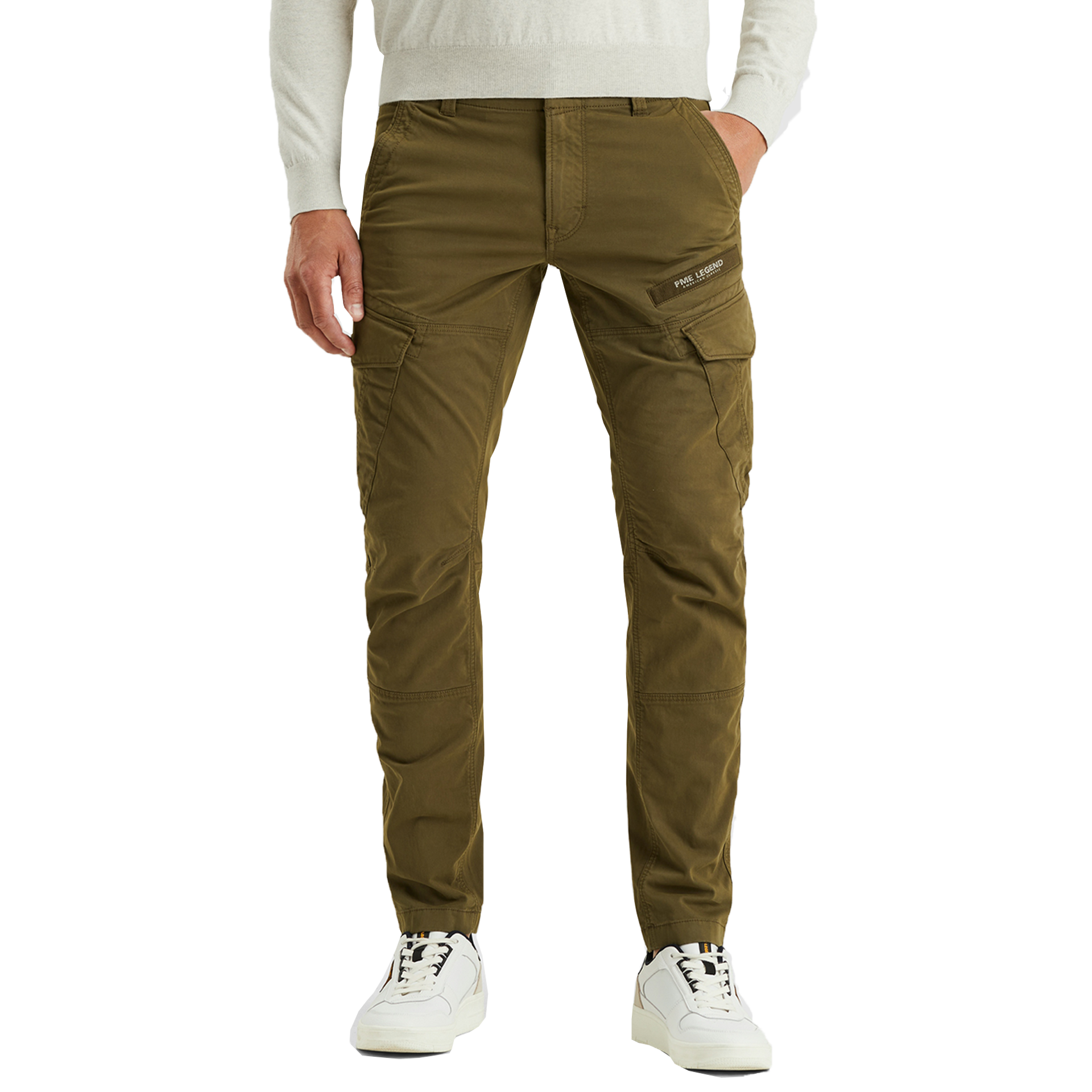 Cargohose aus Twill mit Komfort-Stretch NORDROP | DUNKELGRÜN