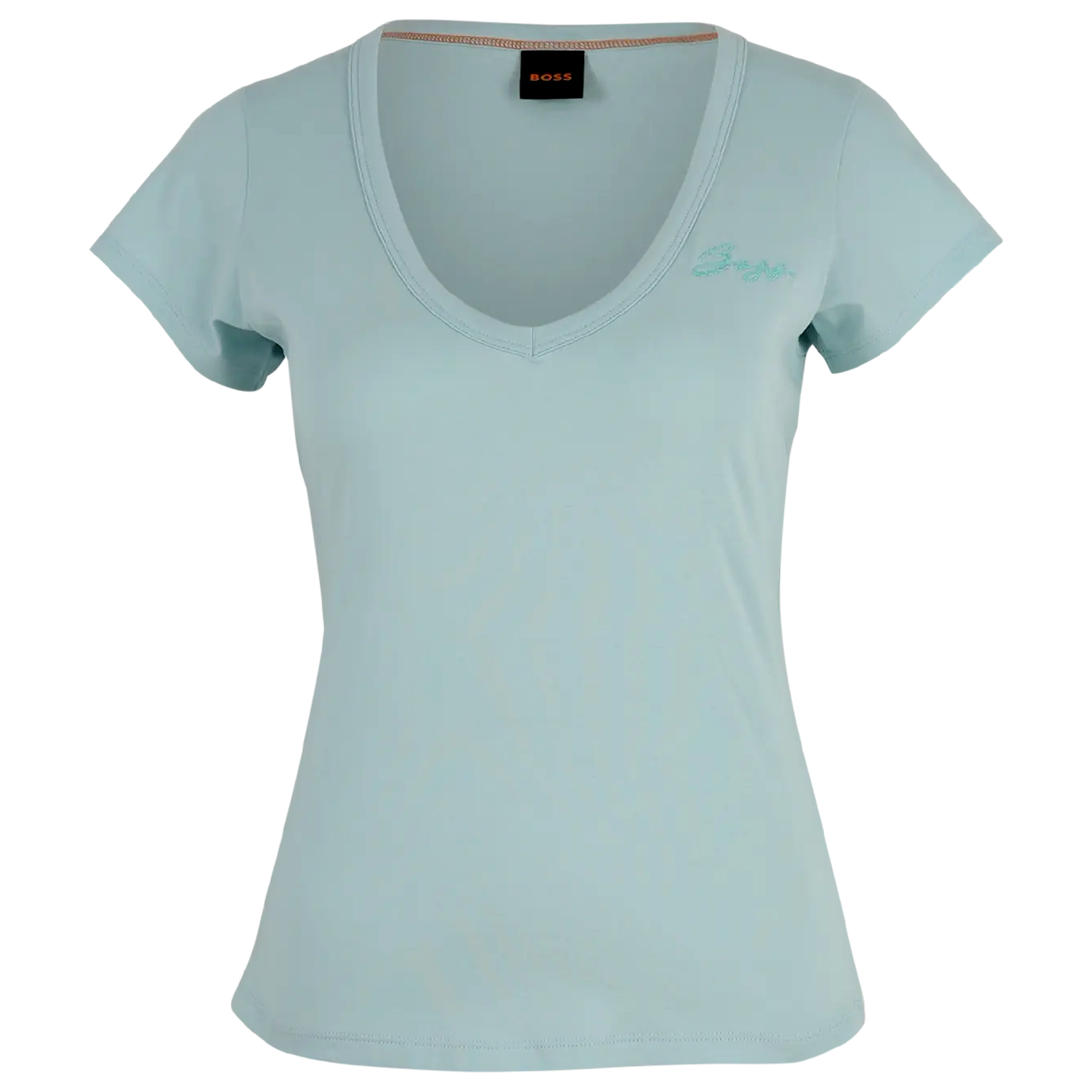 V-Shirt aus Baumwolle | TURQUOISE