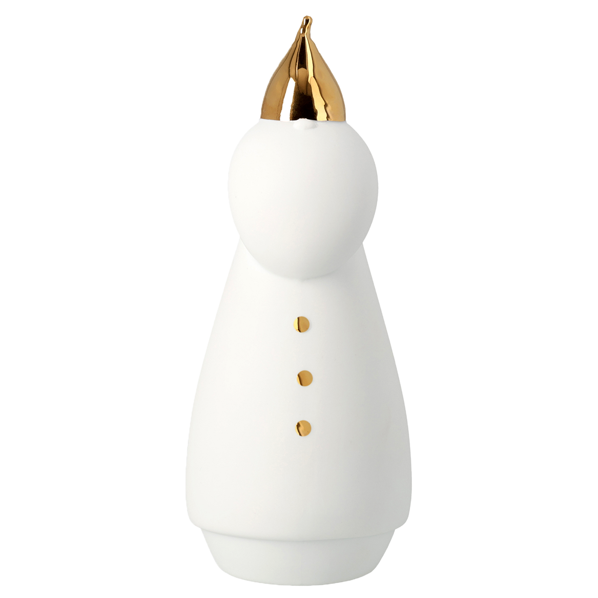 Porzellanfigur LED Santa im Mantel | Weiß