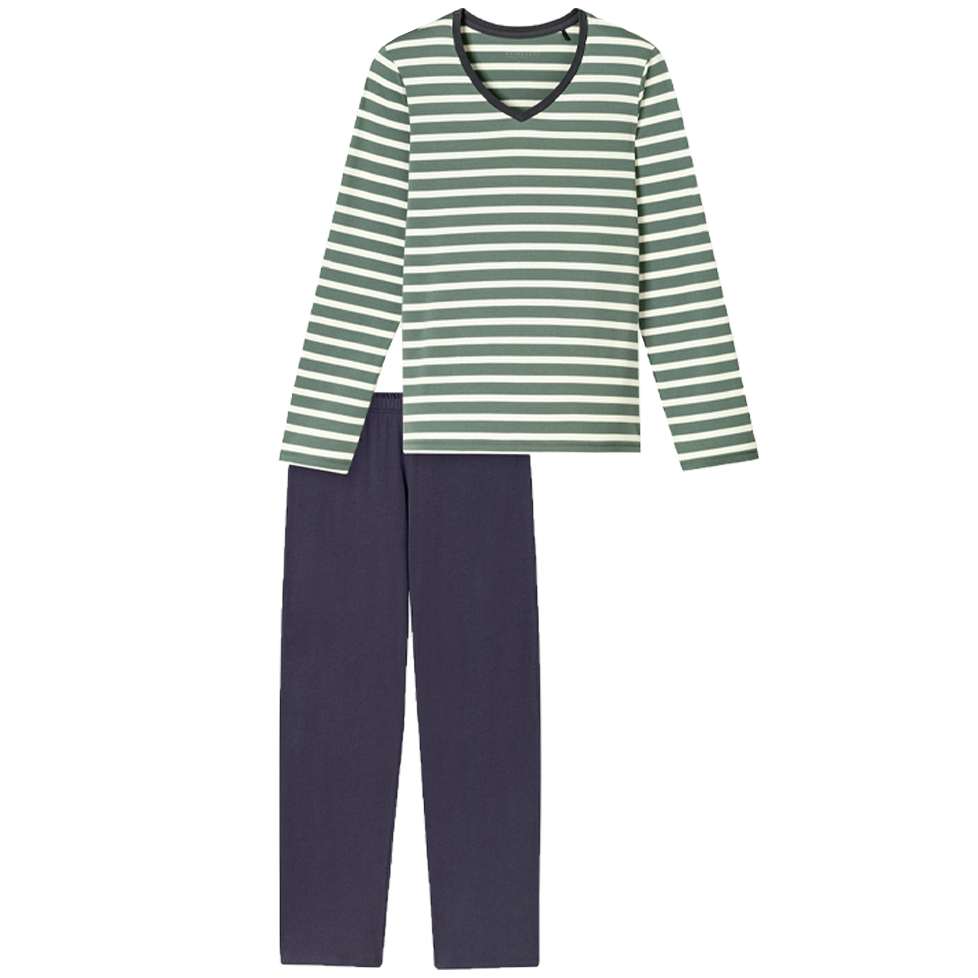 Schlafanzug lang Ringel | Mineral