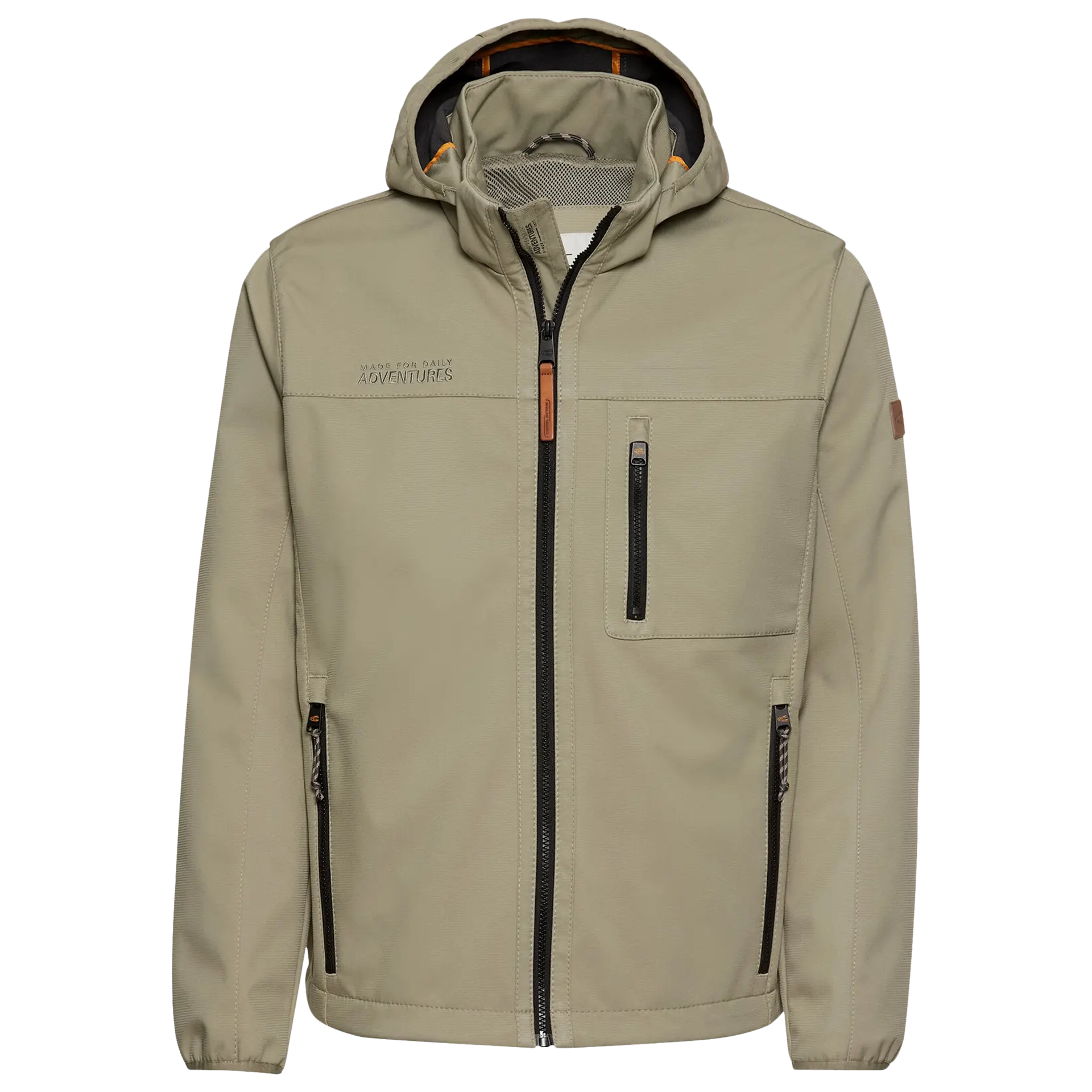 Softshelljacke mit abnehmbarer Kapuze | KHAKI