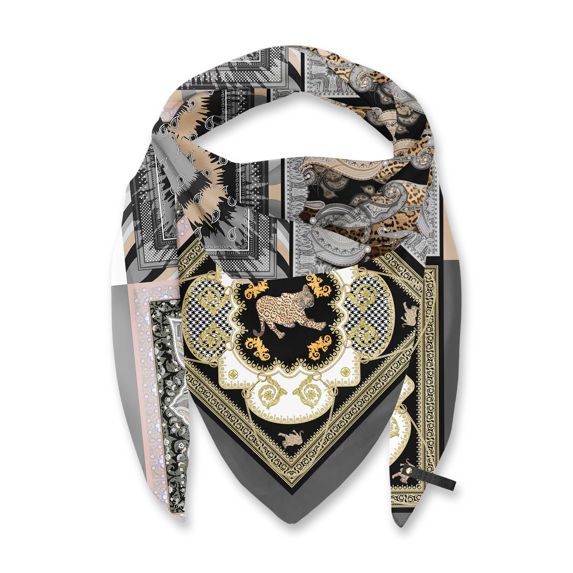 Seidenschal mit Leopardenaufdruck Seidenschal mit Leopardenaufdruck