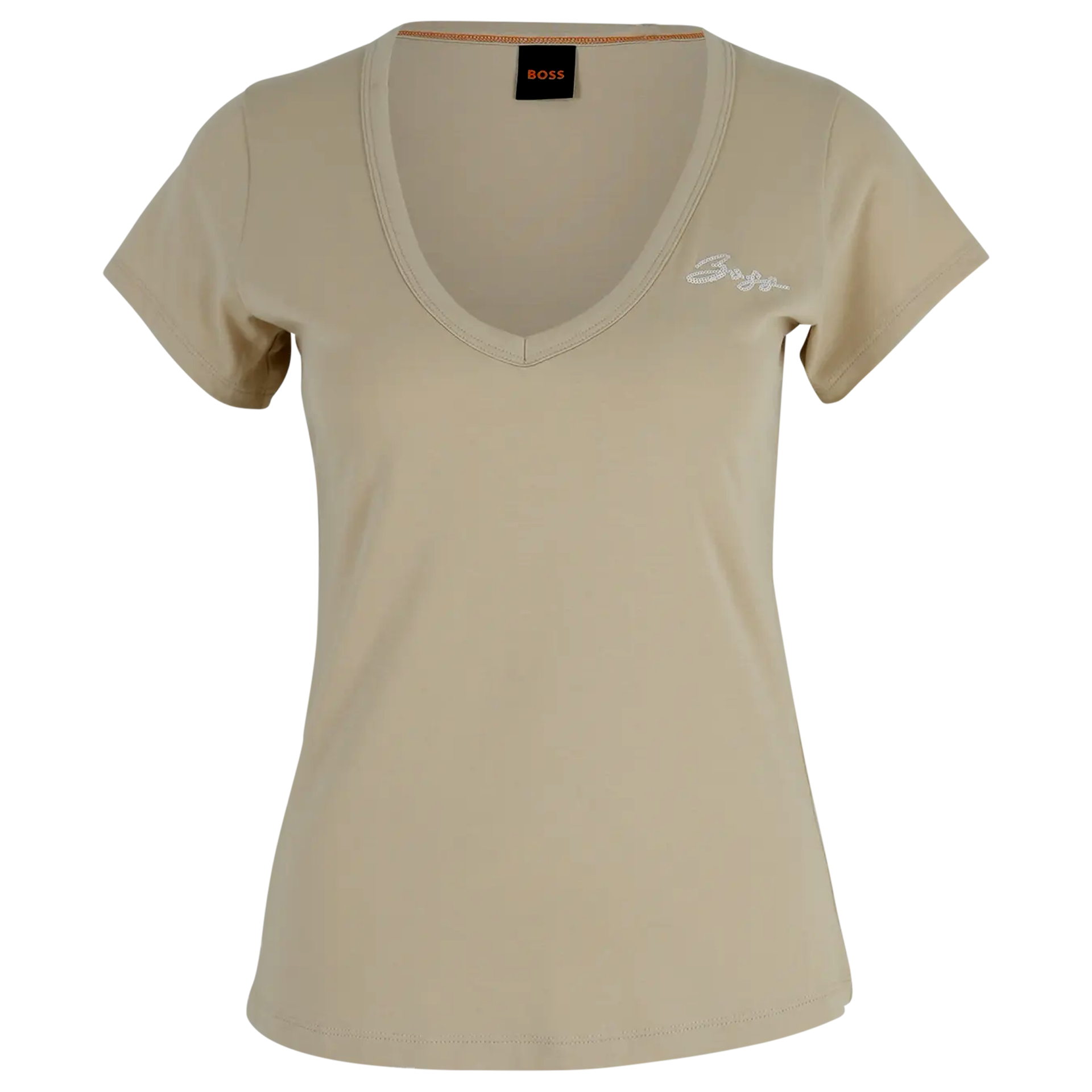 V-Shirt aus Baumwolle | OPEN BEIGE