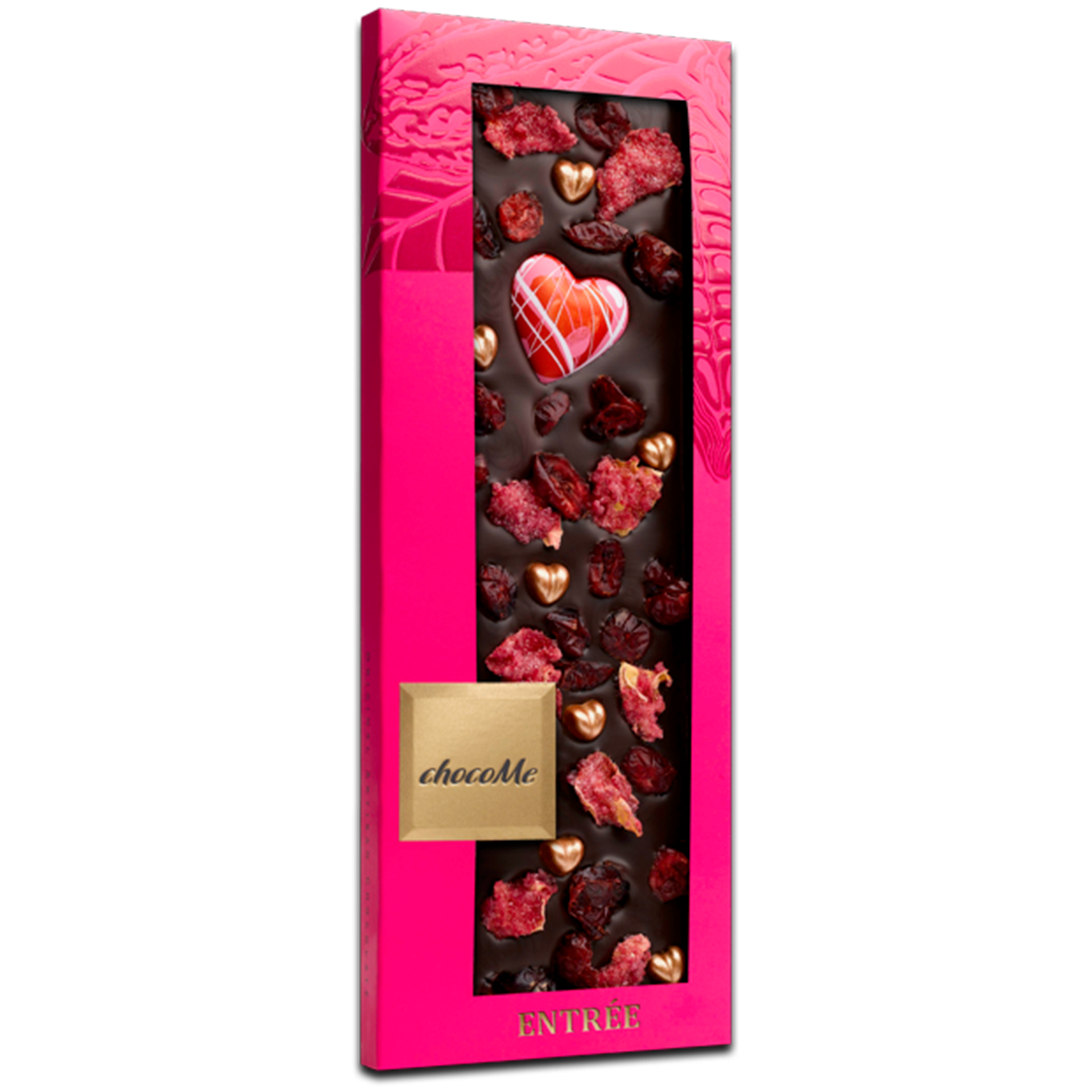 Tafelschokolade Entrée 110g | Dunkle Schokolade mit Rosenblättern