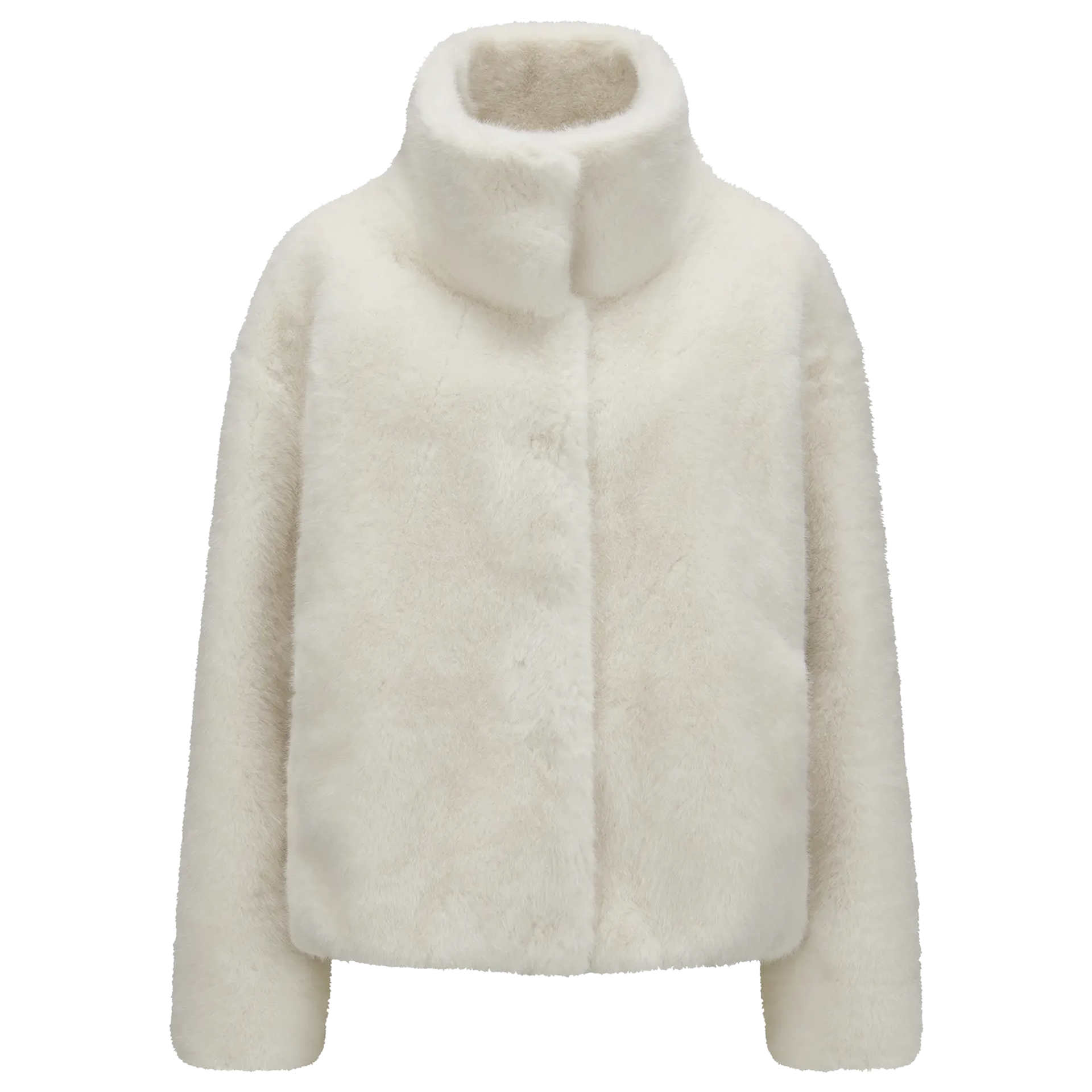 Jacke aus Rexrabbit Kunstpelz mit edlem Lüster | MSGirl Wollweiß