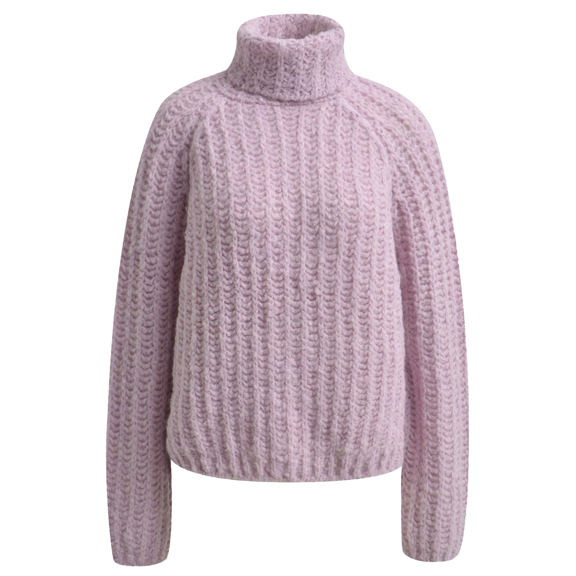 Strickpullover | STAND COLLAR RAGLAN KNIT | PASTEL LILAC