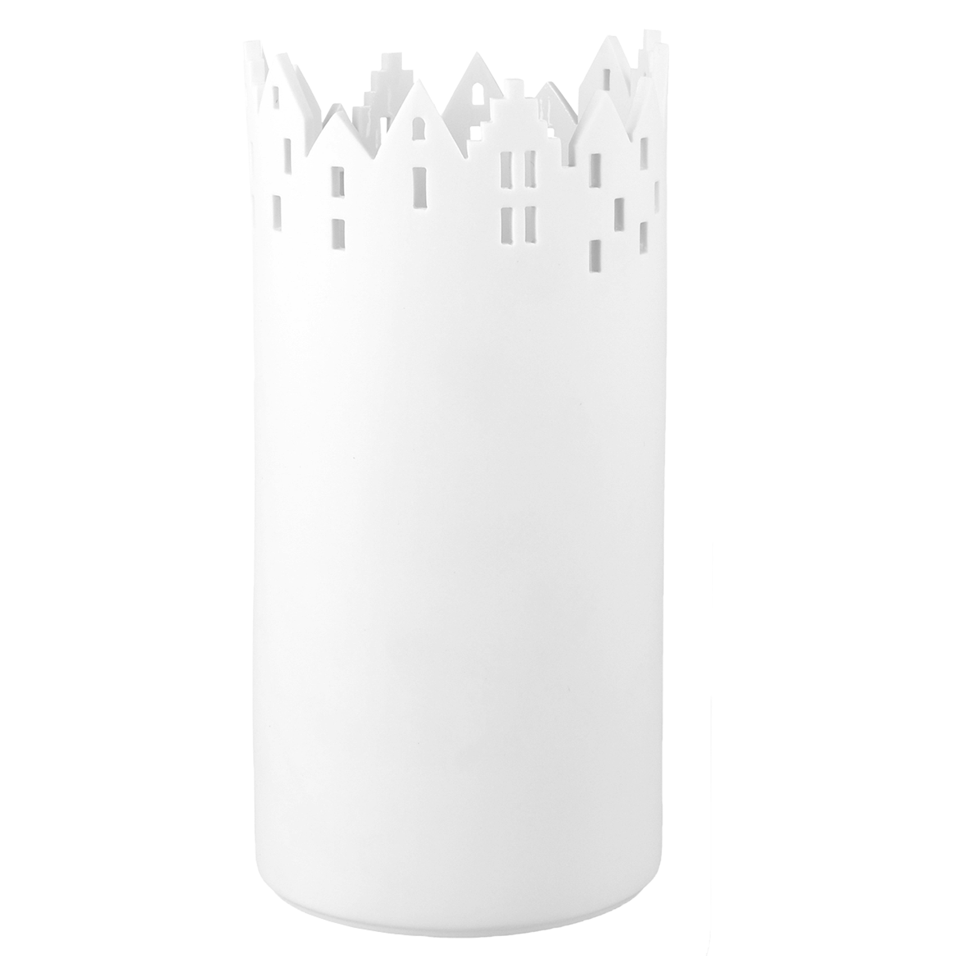 Stadtvase aus Porzellan | Weiß