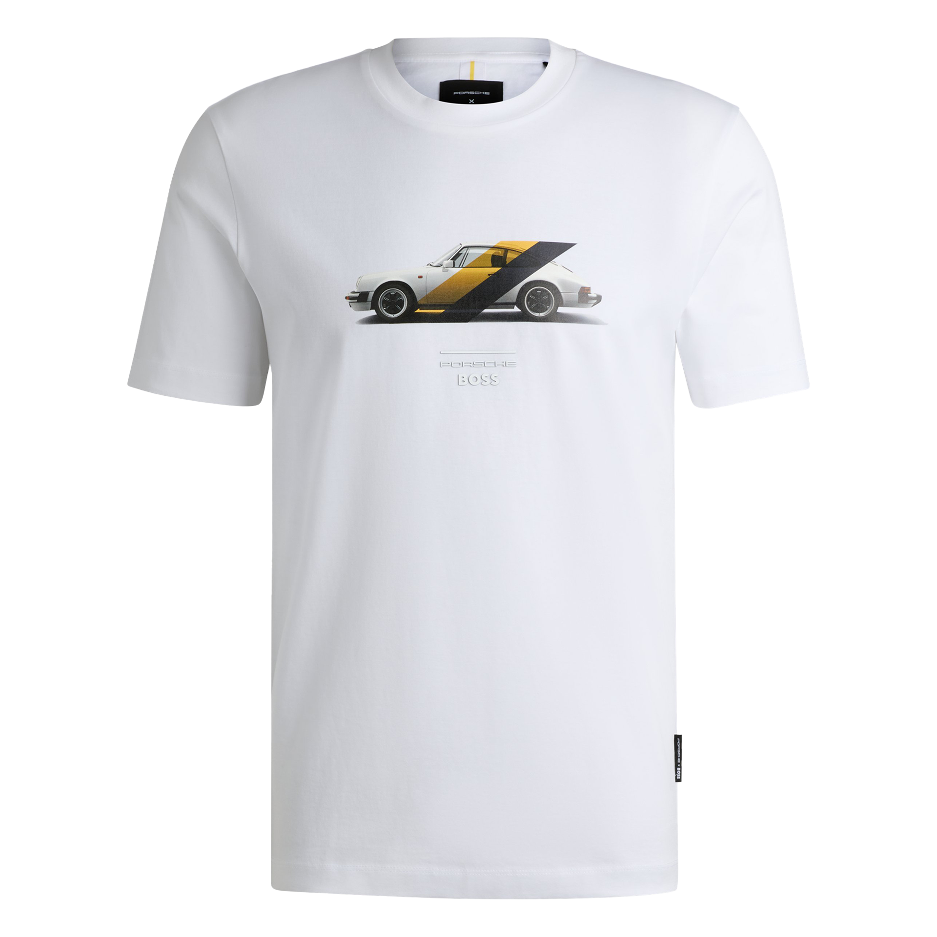 Porsche x BOSS T-Shirt aus merzerisierter Baumwolle mit Branding der Kooperation | NATURAL